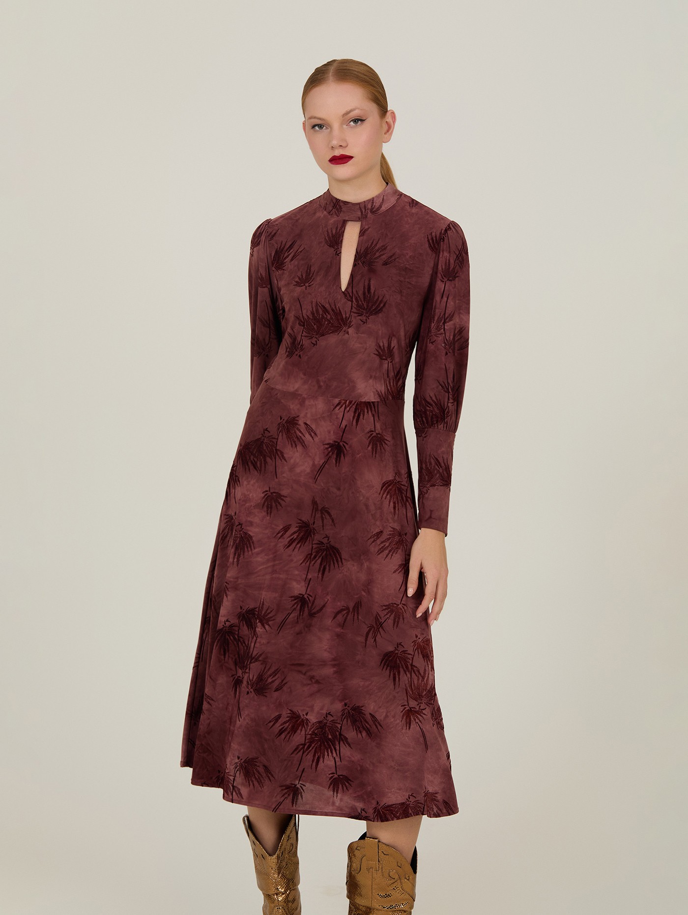 Robe en tricot imprimé