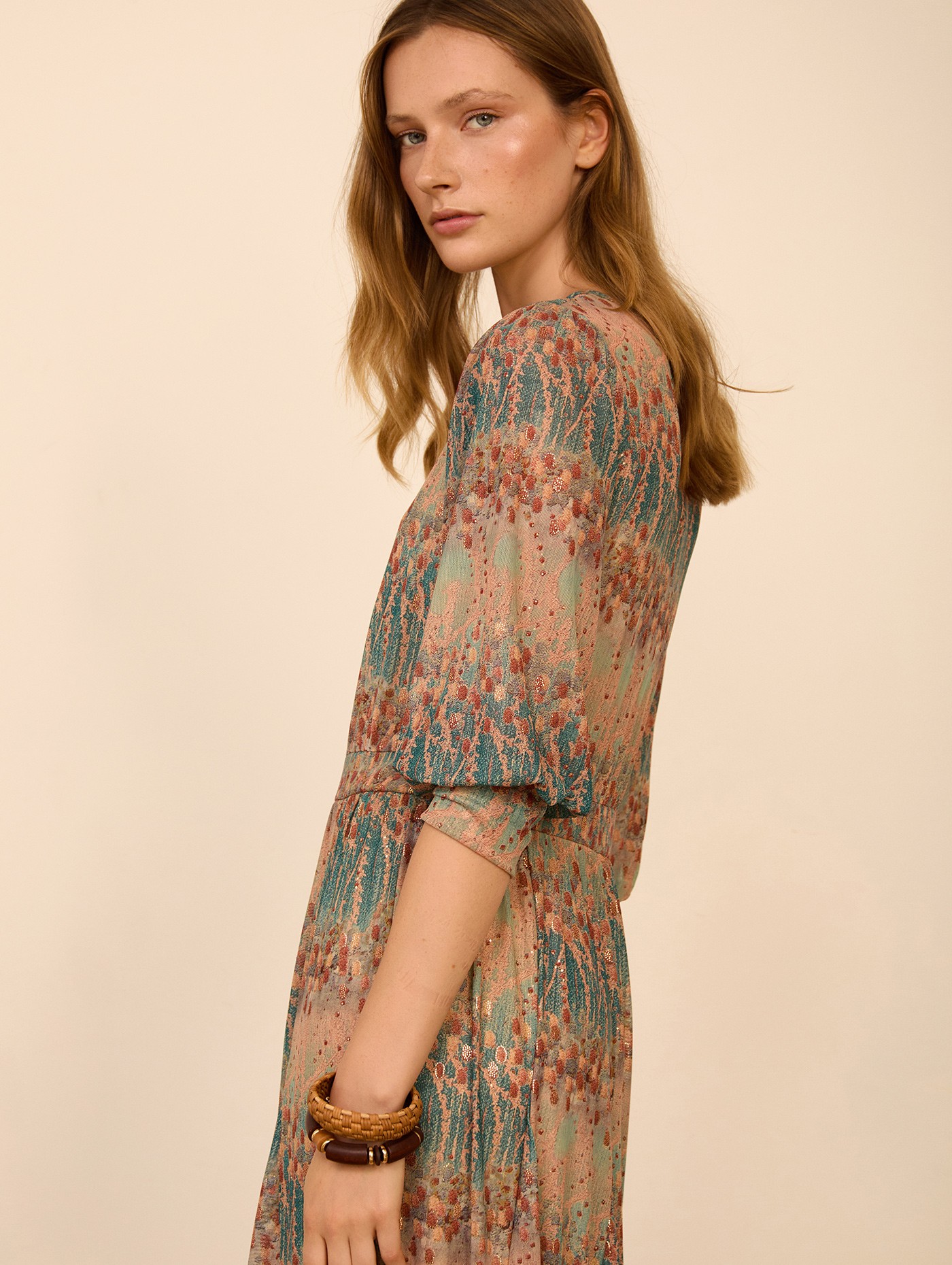 Vestido midi tul estampado 6