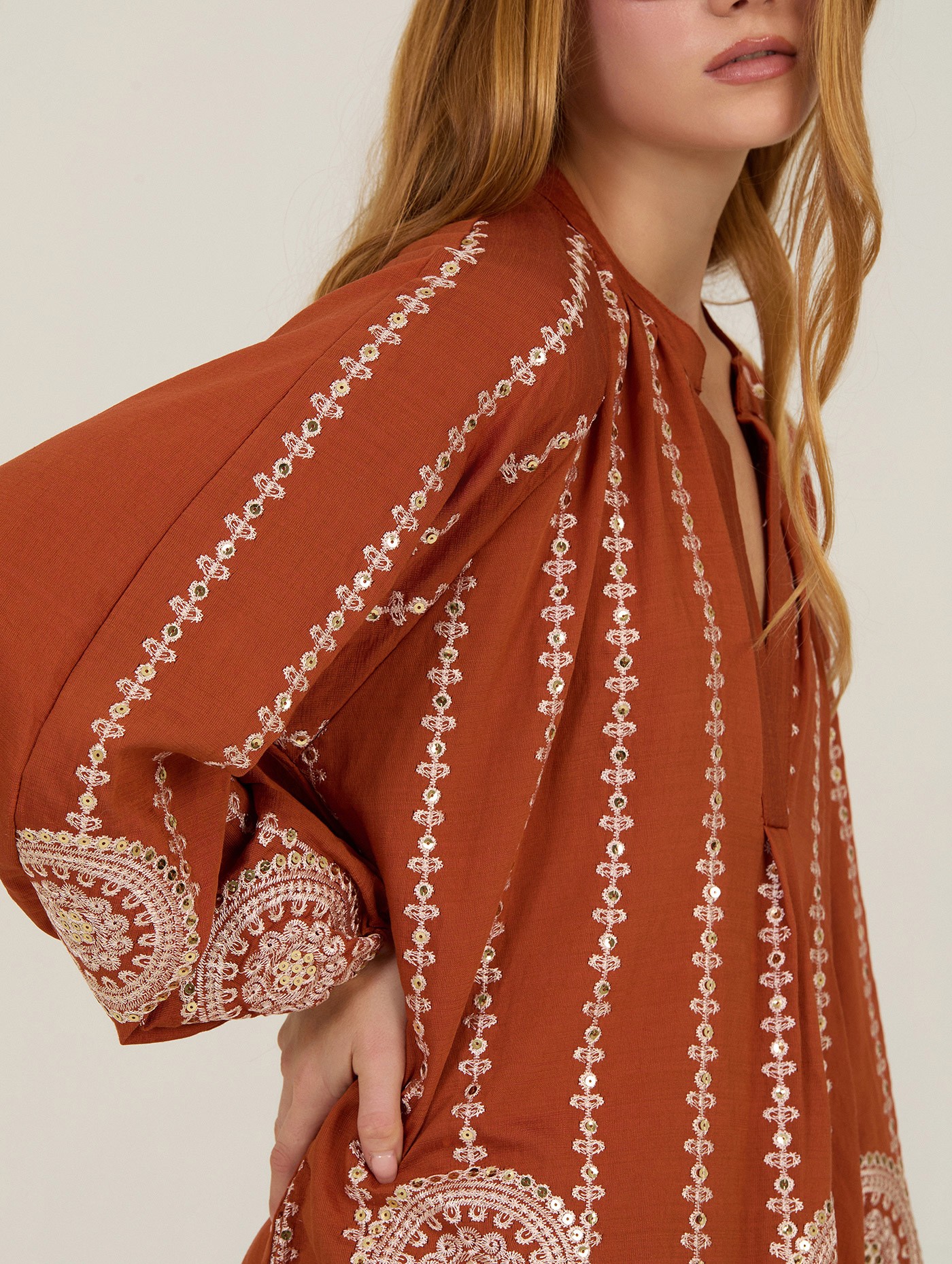 Embroidered long dress 1