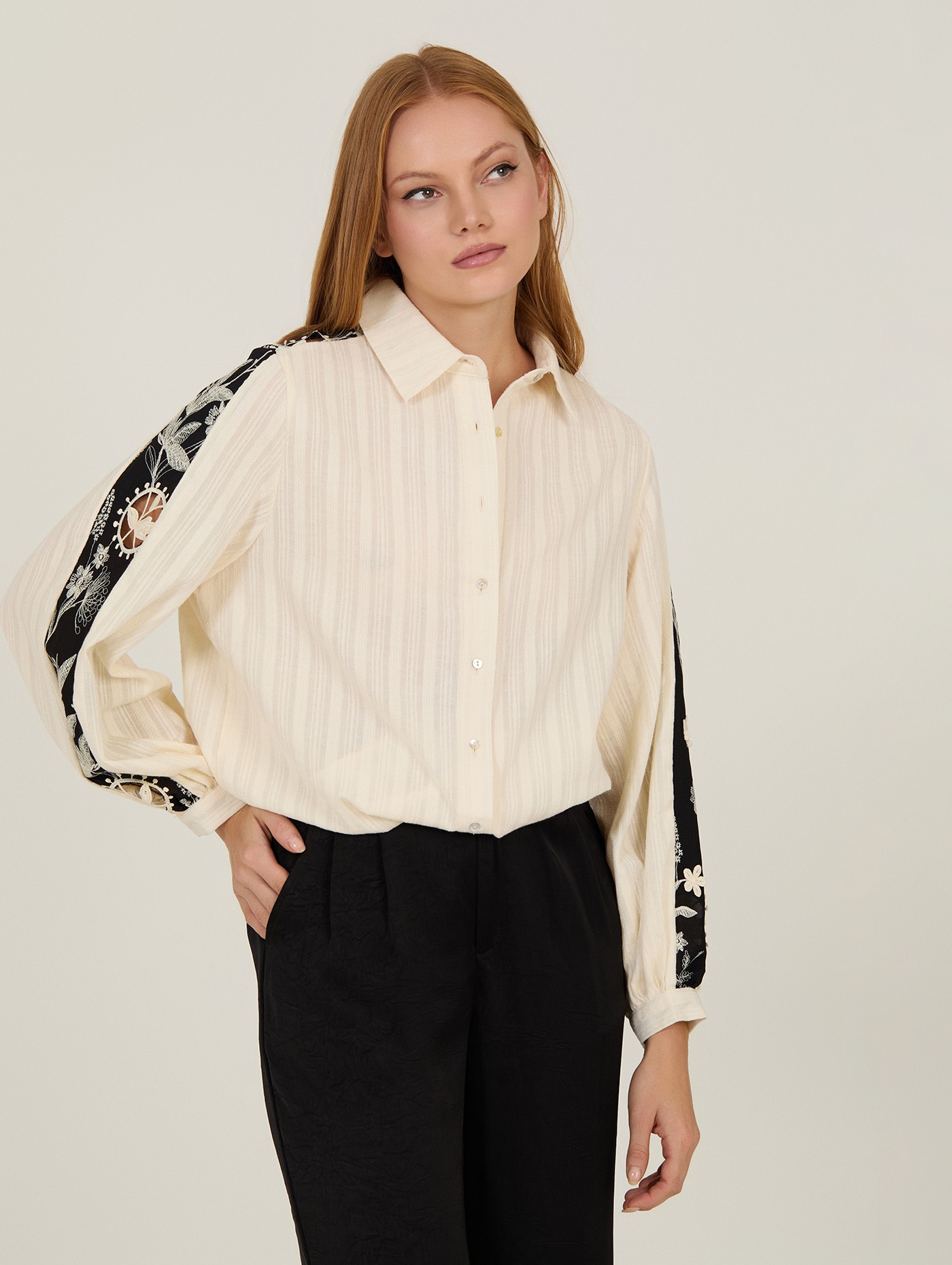 Blusa bimateria en algodón 2