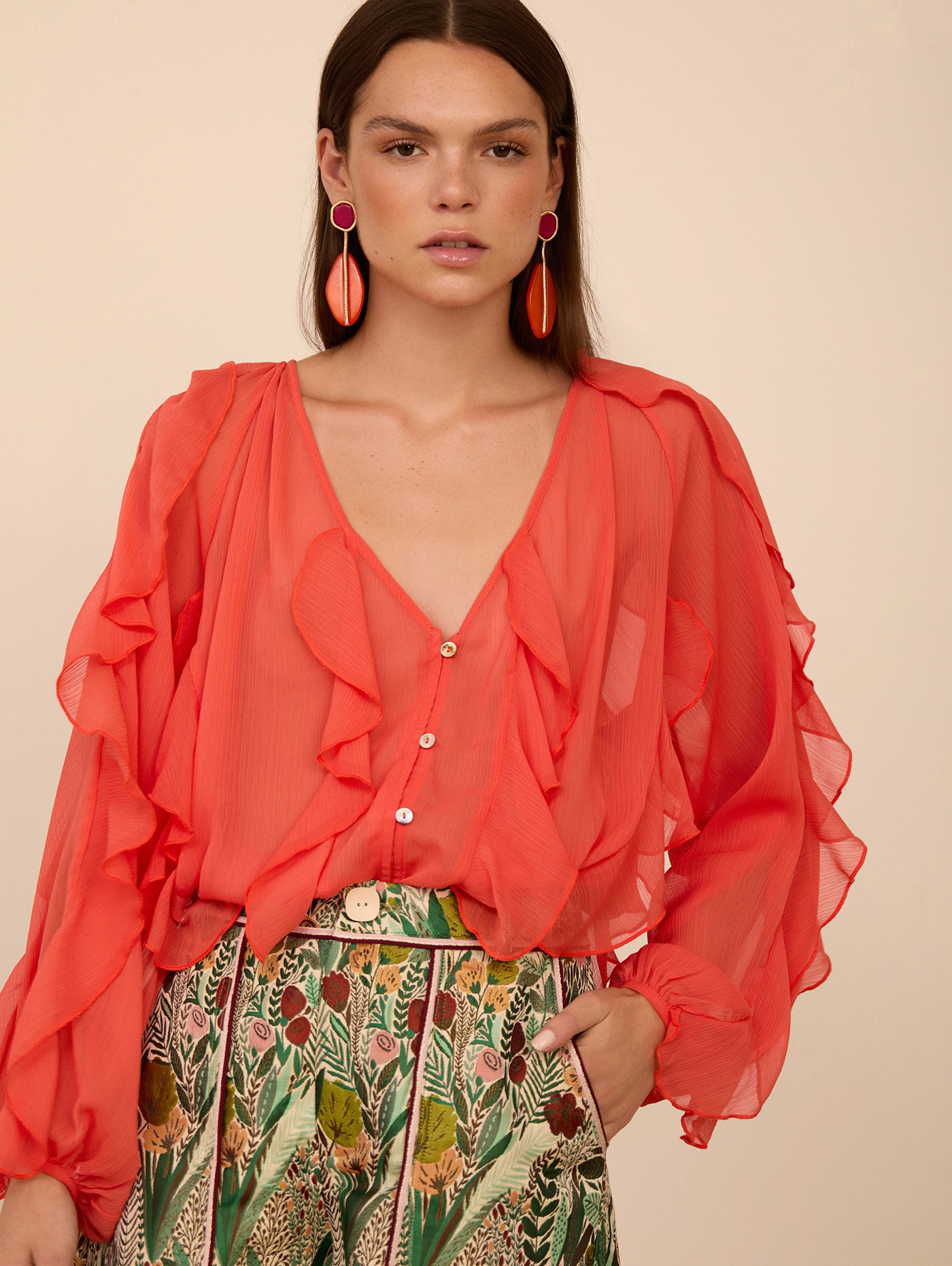 Blusa de gasa volantes 3