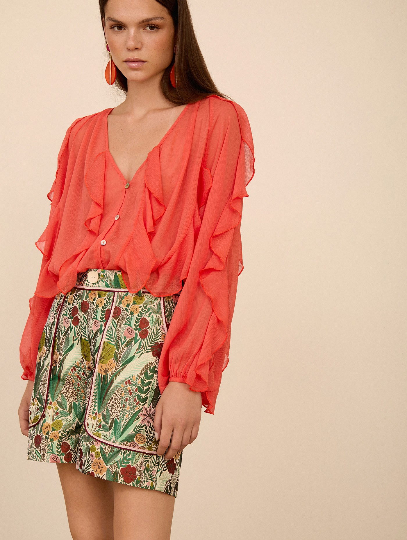 Blusa de gasa volantes 1