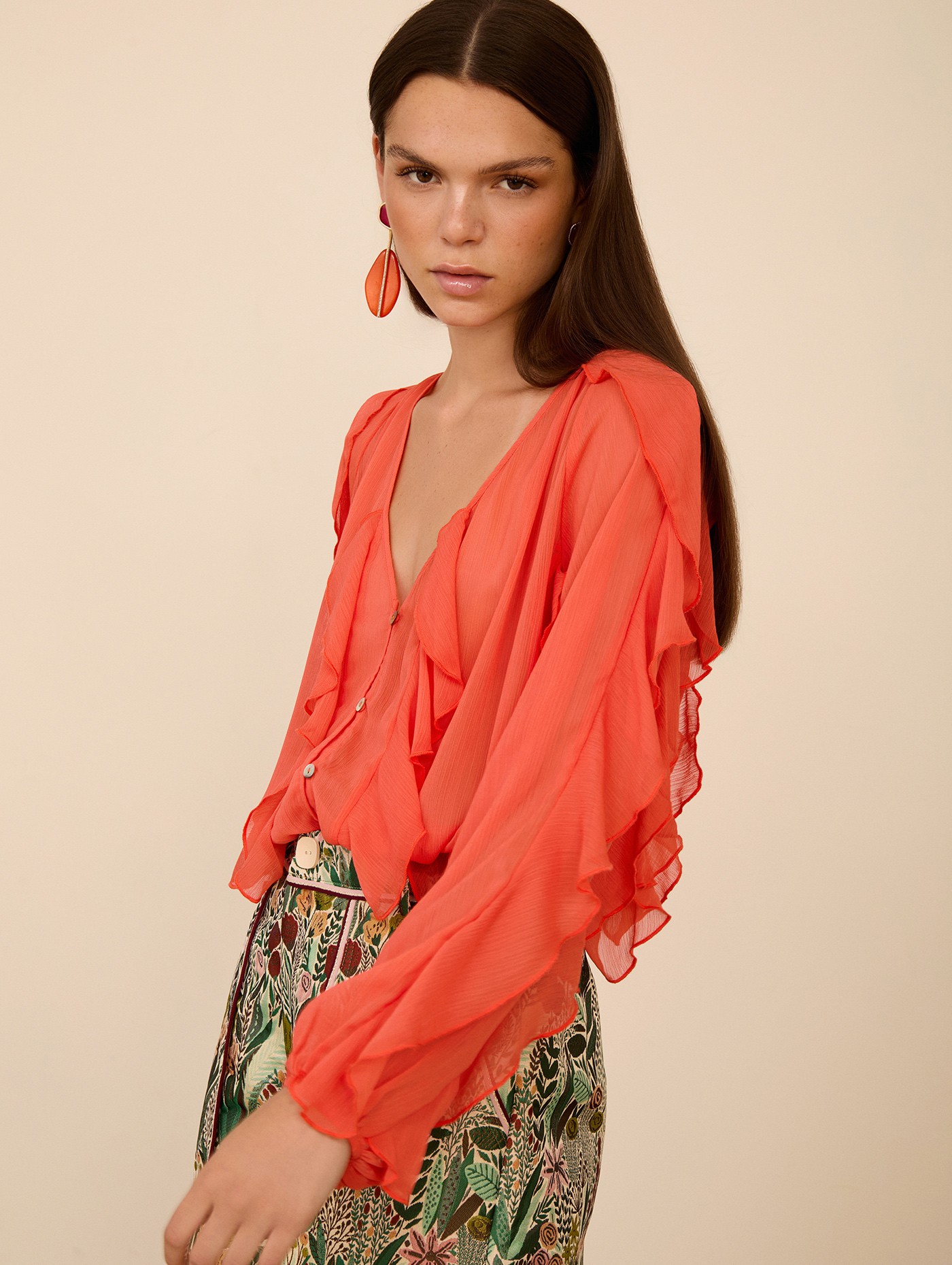 Blusa de gasa volantes 2