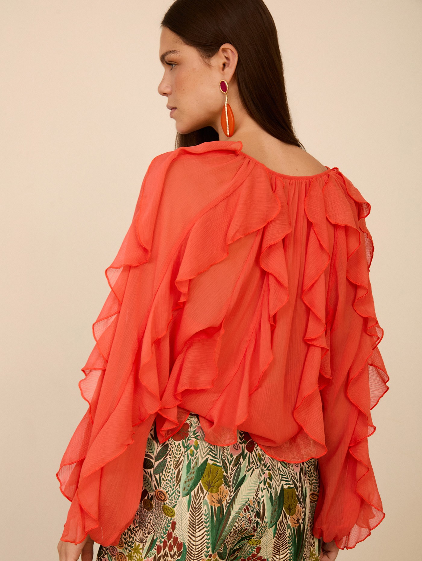 Blusa de gasa volantes 4