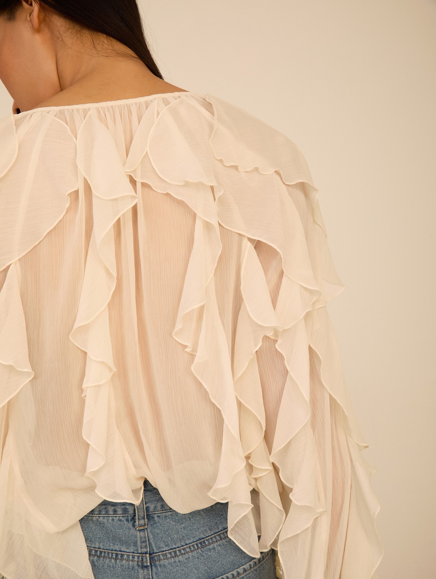 Blusa de gasa volantes 3