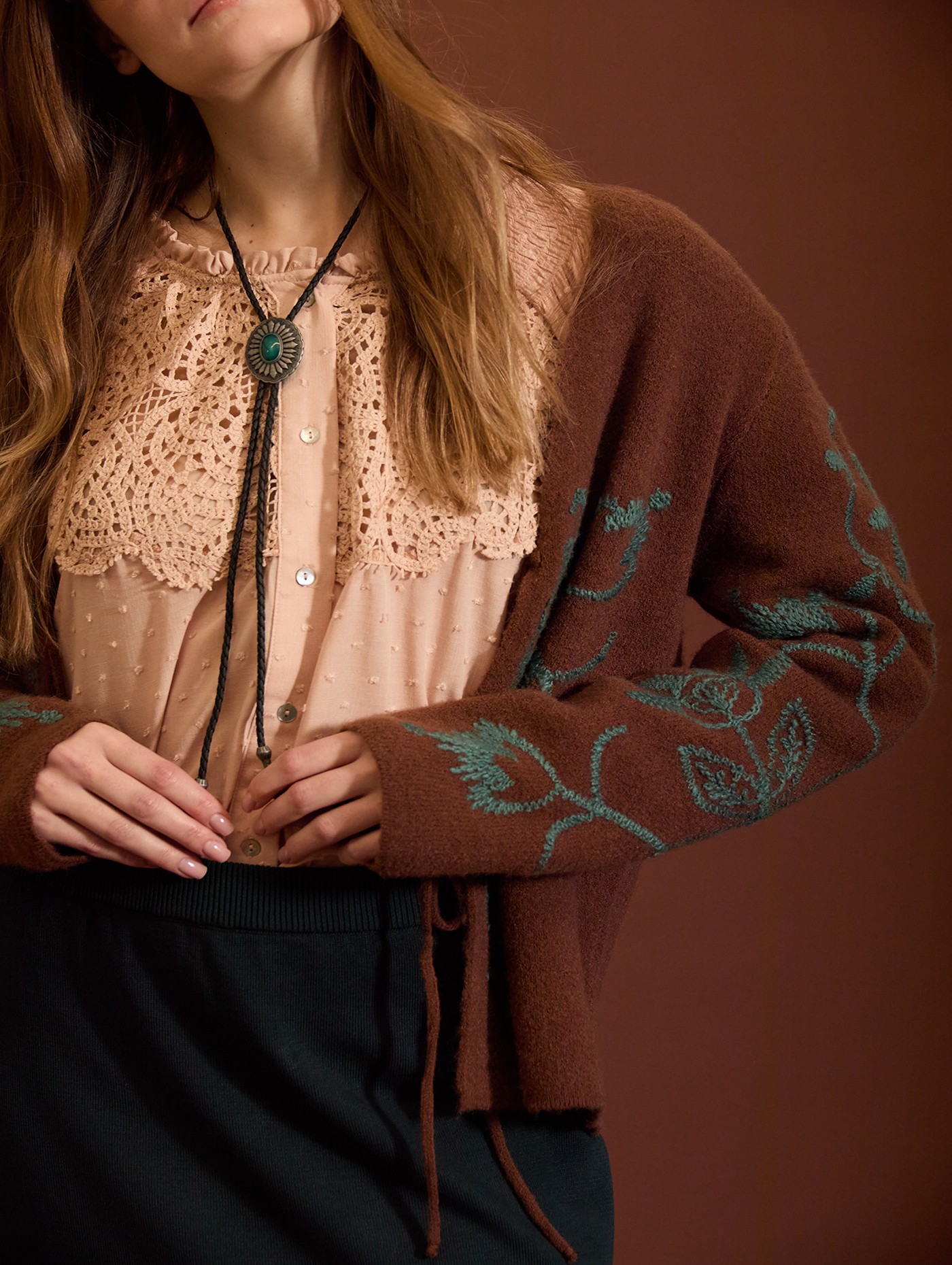 Blusa en plumeti y encaje 2