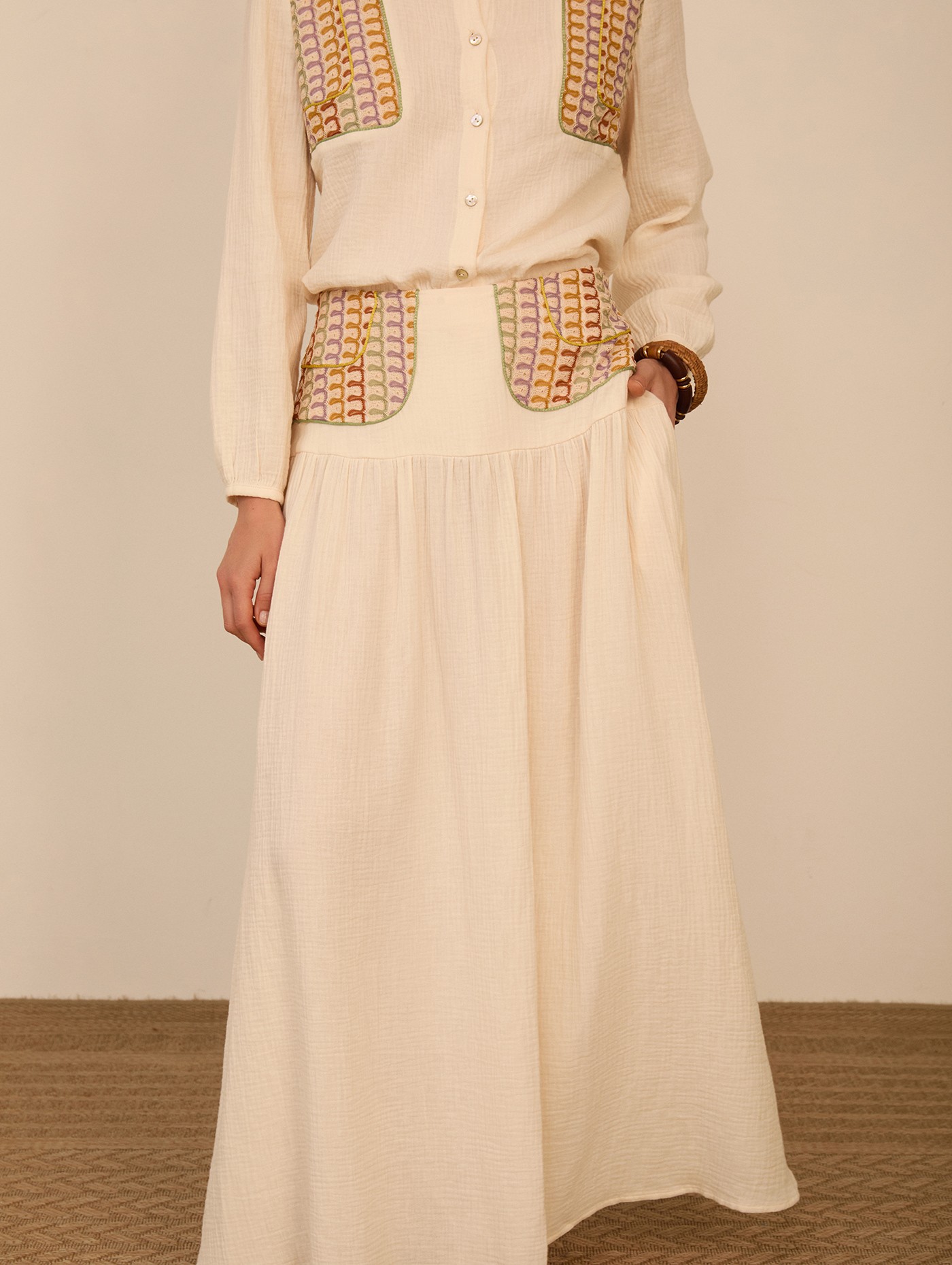 Falda larga bimateria 5