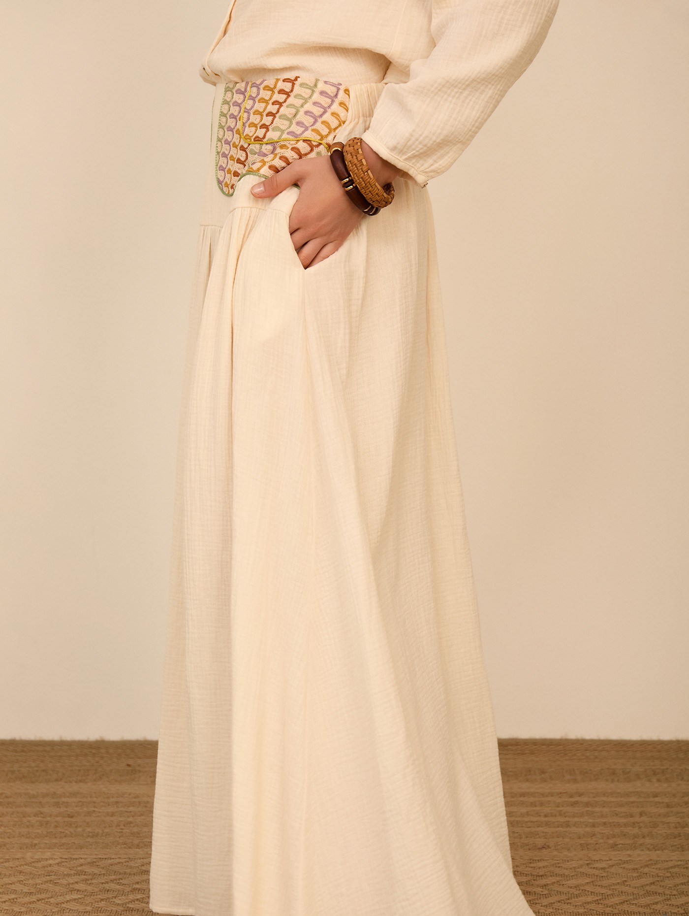 Falda larga bimateria 4