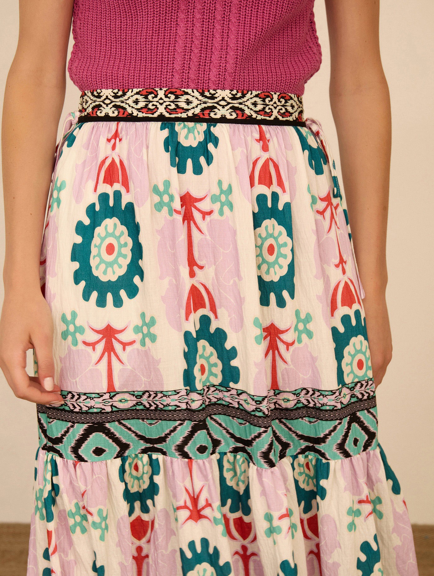 Falda larga estampada 1