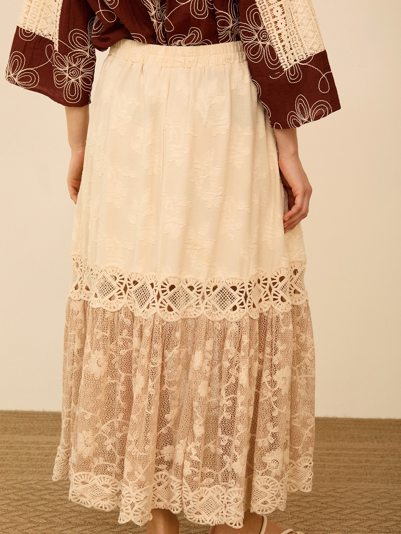 Falda midi bimateria 2