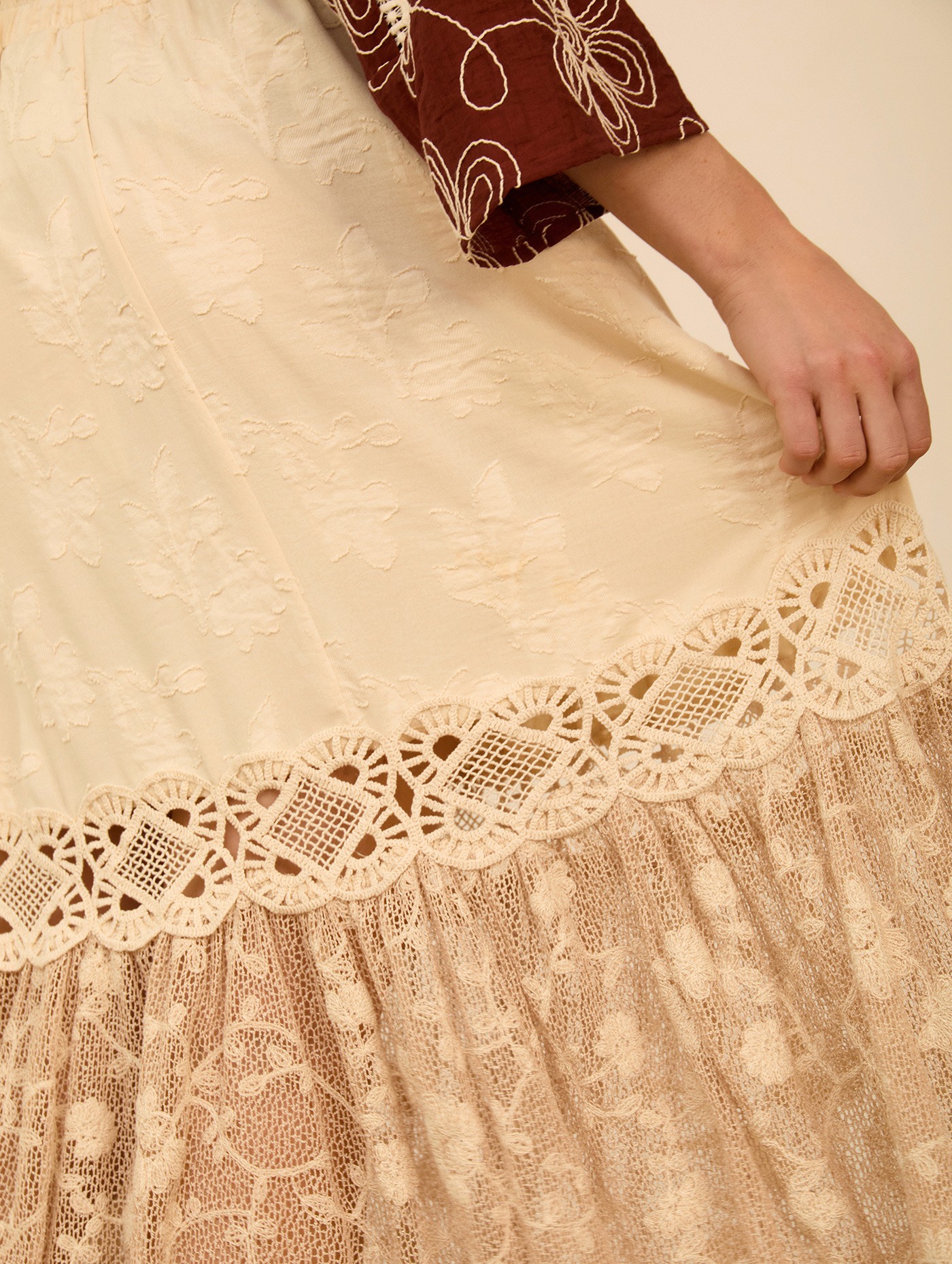 Falda midi bimateria 4