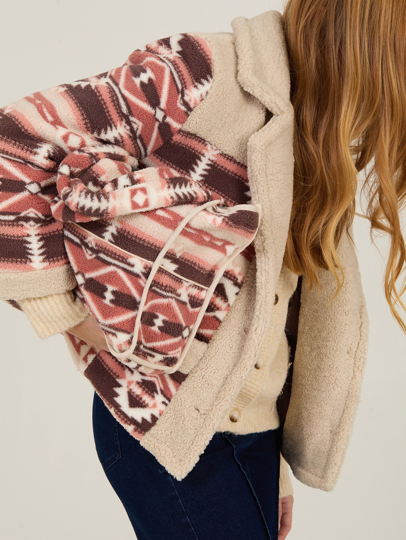 Bedruckte Lammfelljacke 5