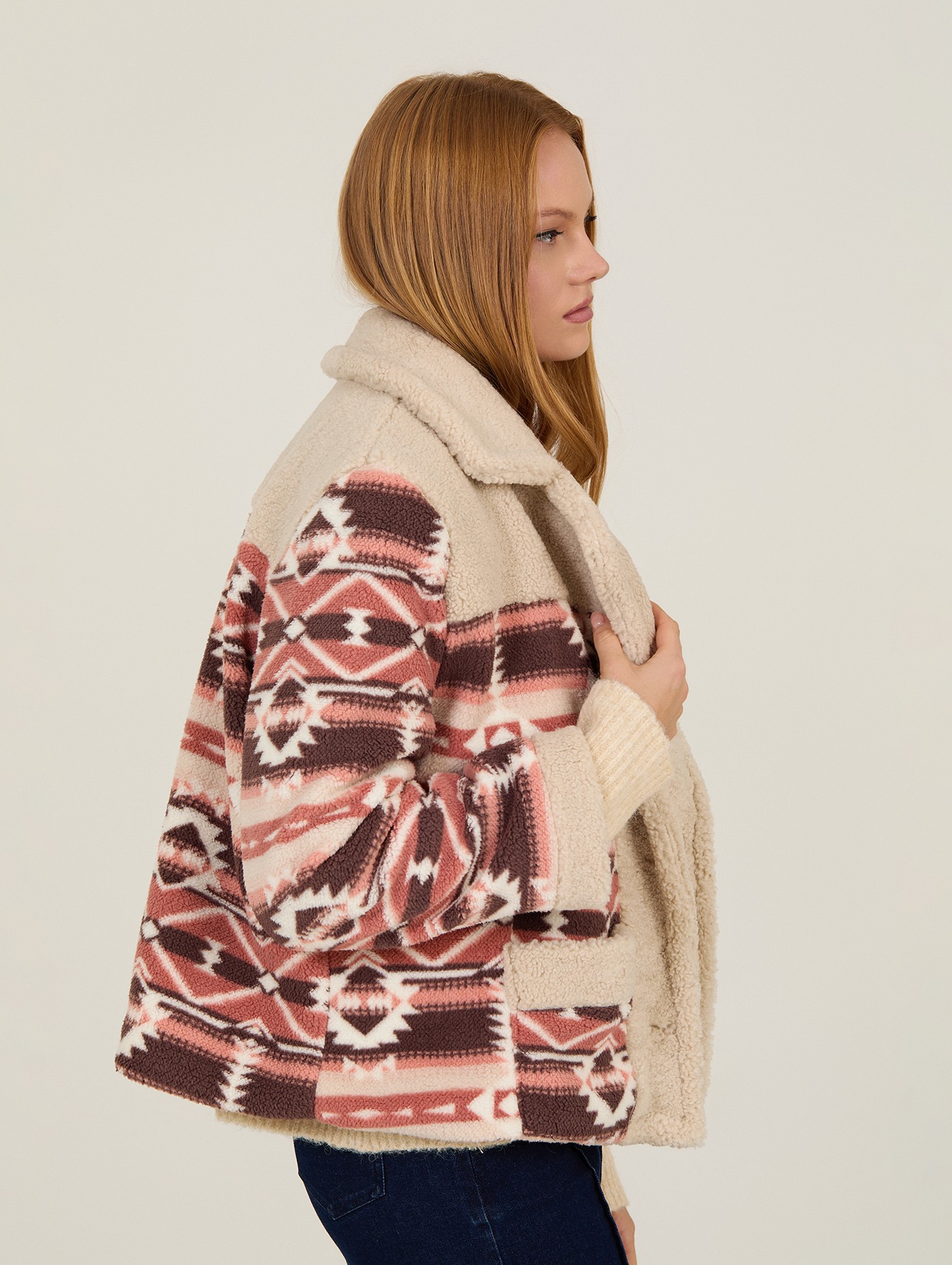 Bedruckte Lammfelljacke 1