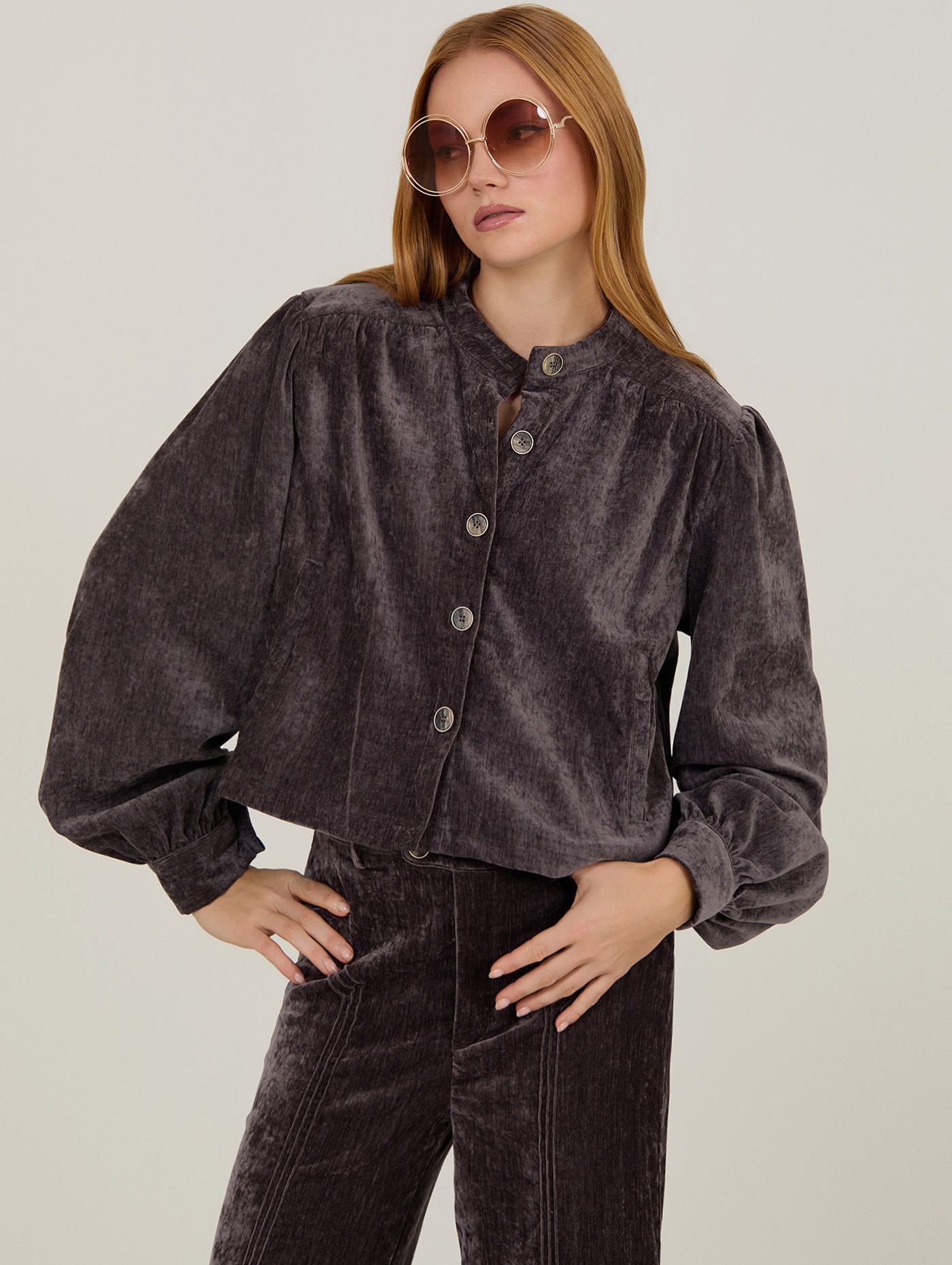 Short chenille effect jacket