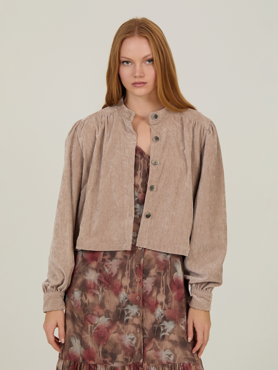 Chaqueta corta efecto chenilla