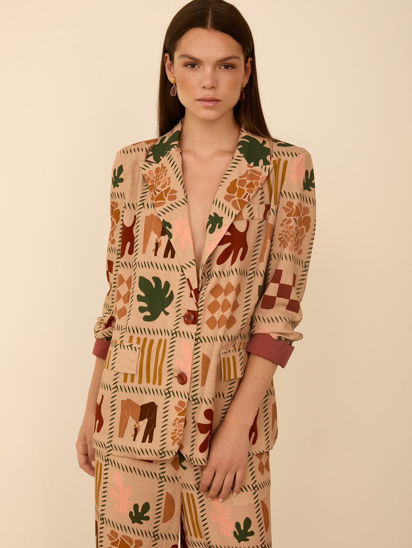 Blazer fluido estampado 1