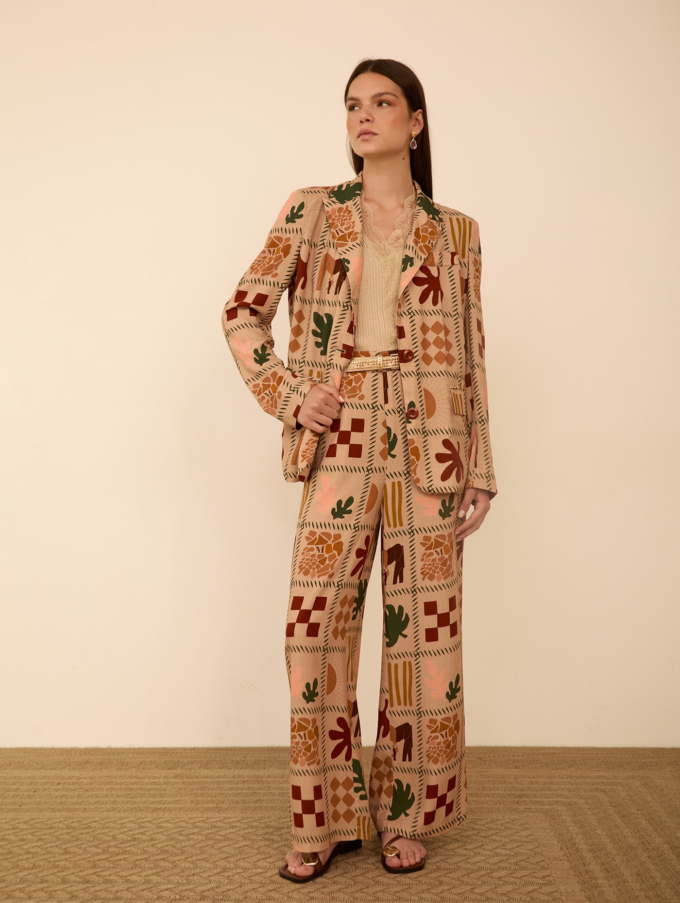 Blazer fluido estampado