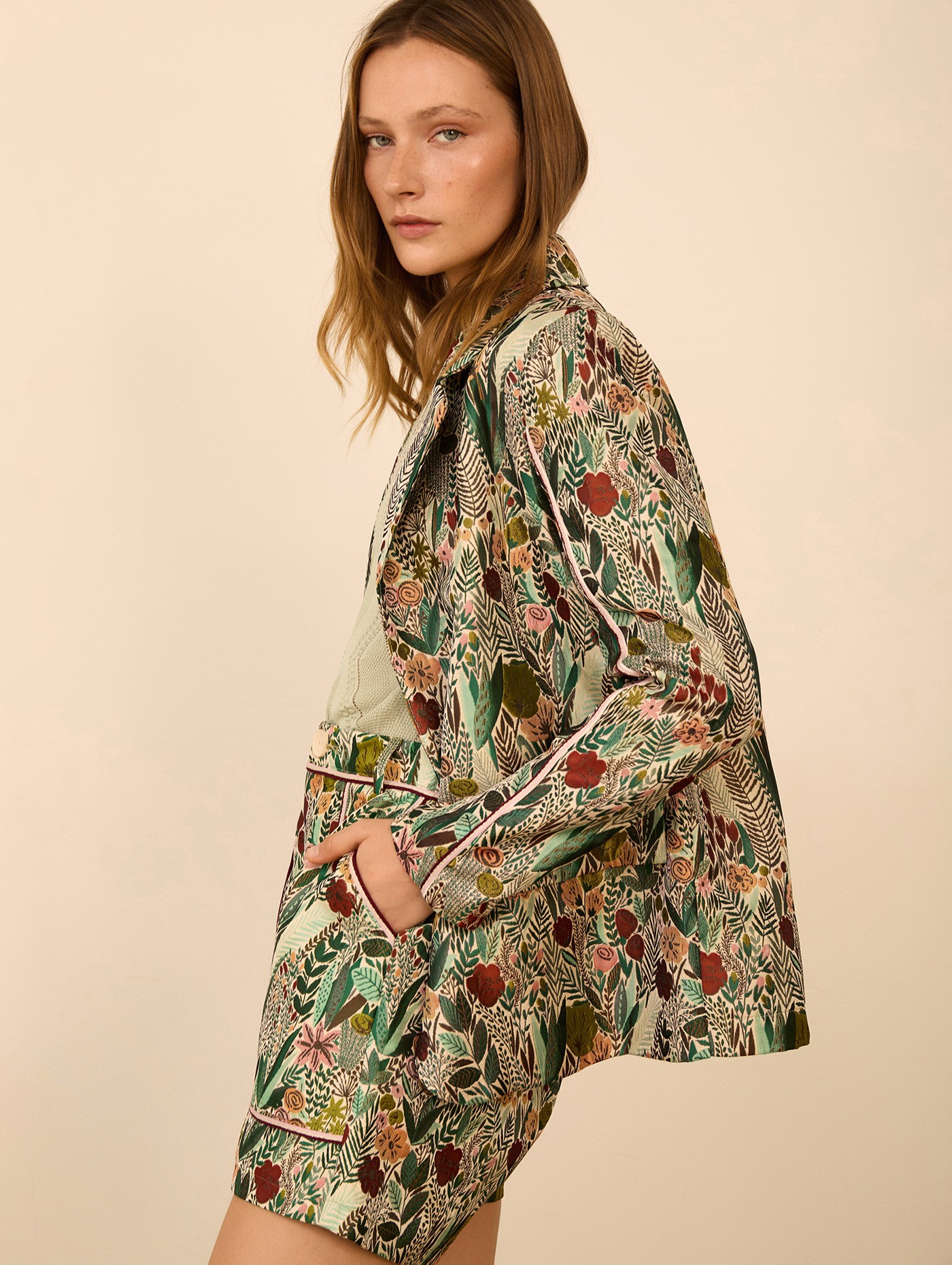 Blazer en tejido de jacquard