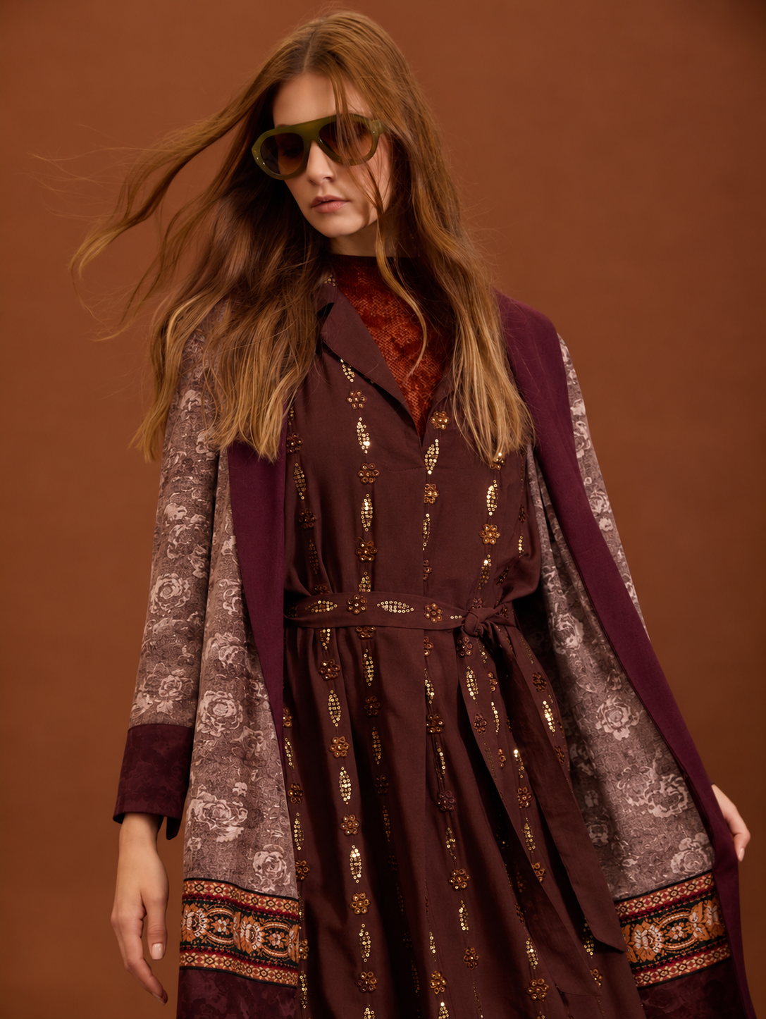 Satin jacquard caftan 4