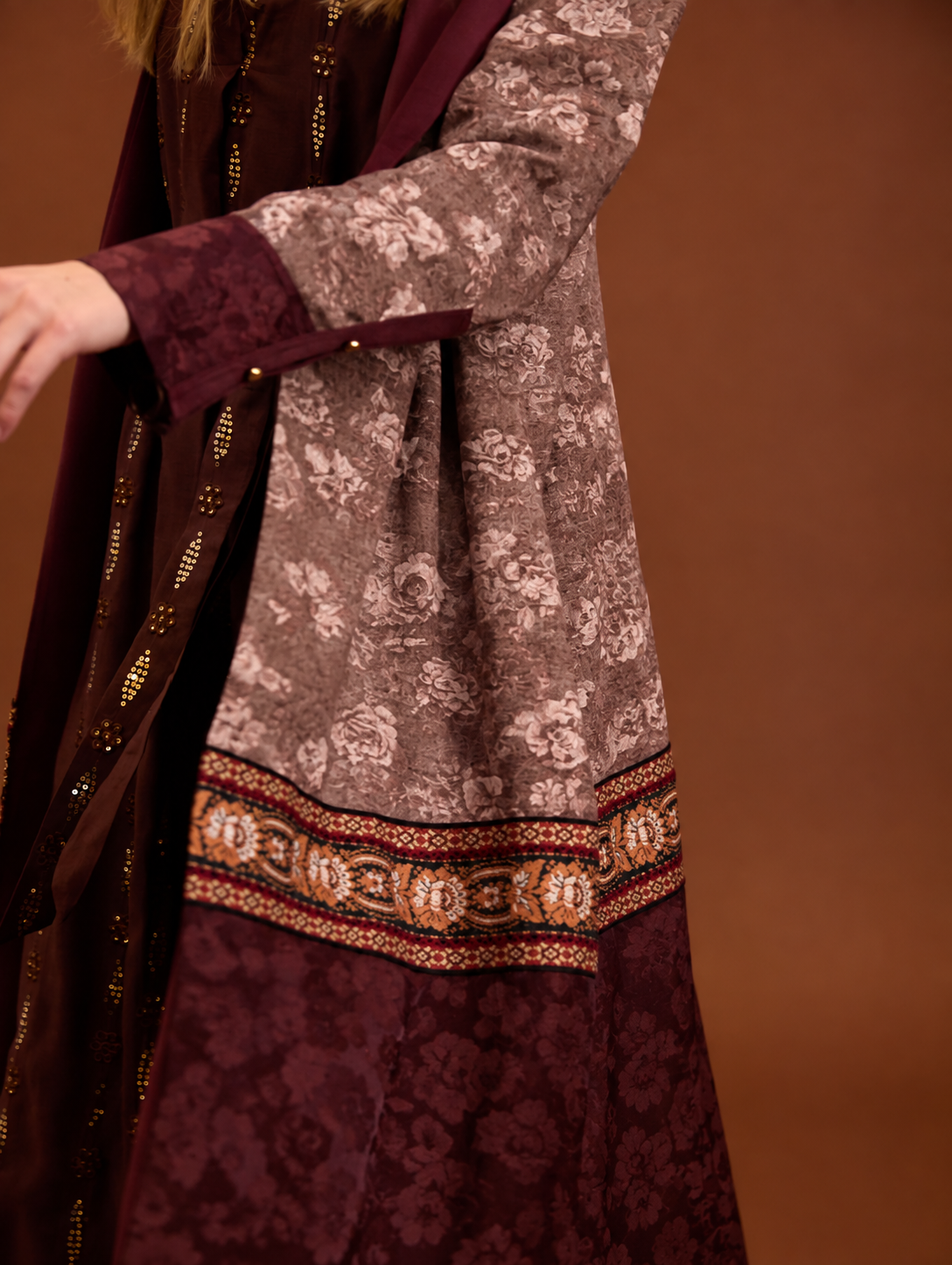 Satin jacquard caftan 1