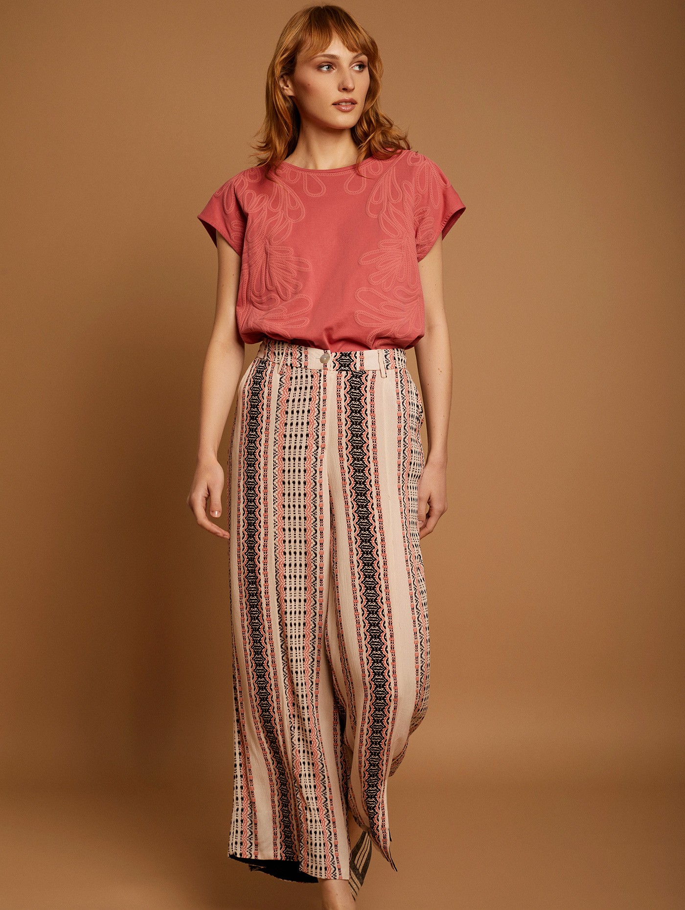 Printed viscose pants