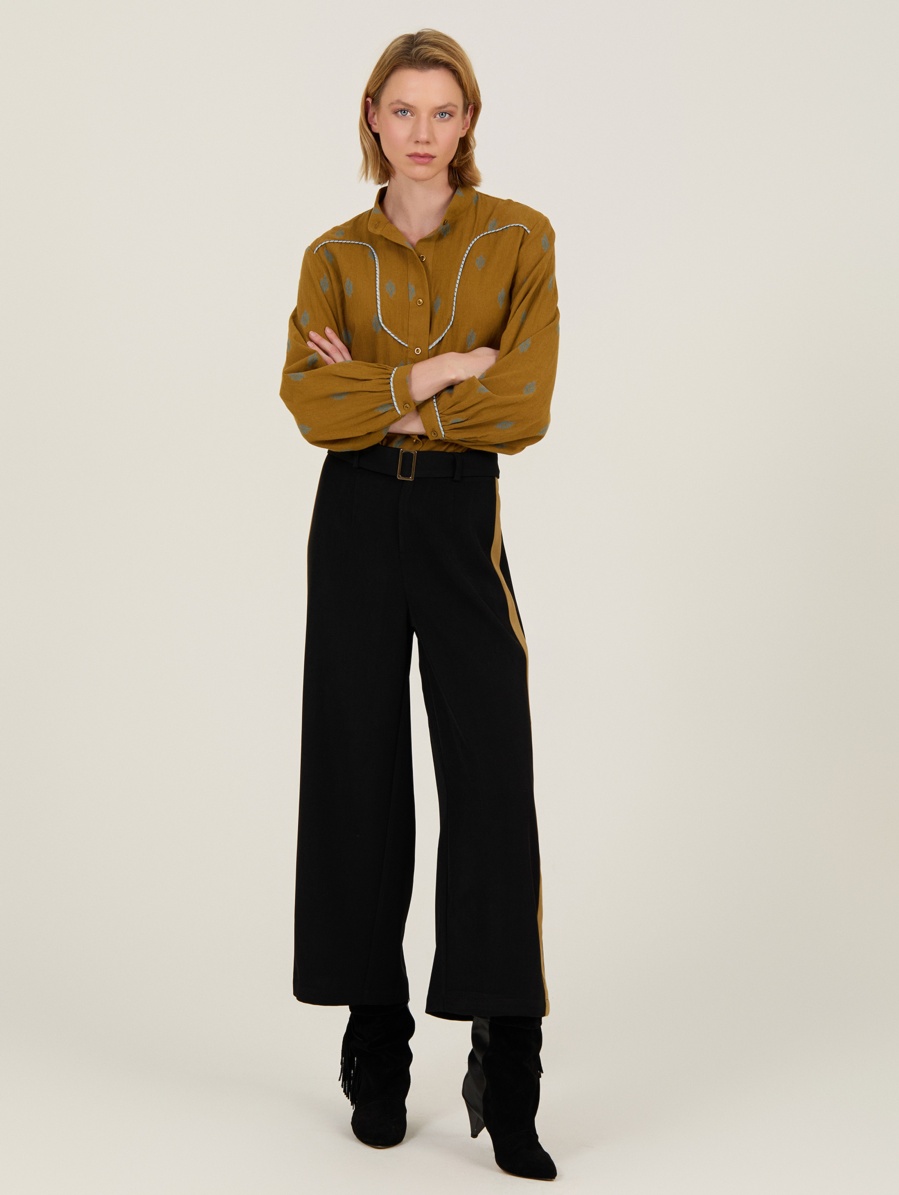 Pantalón cropped bicolor