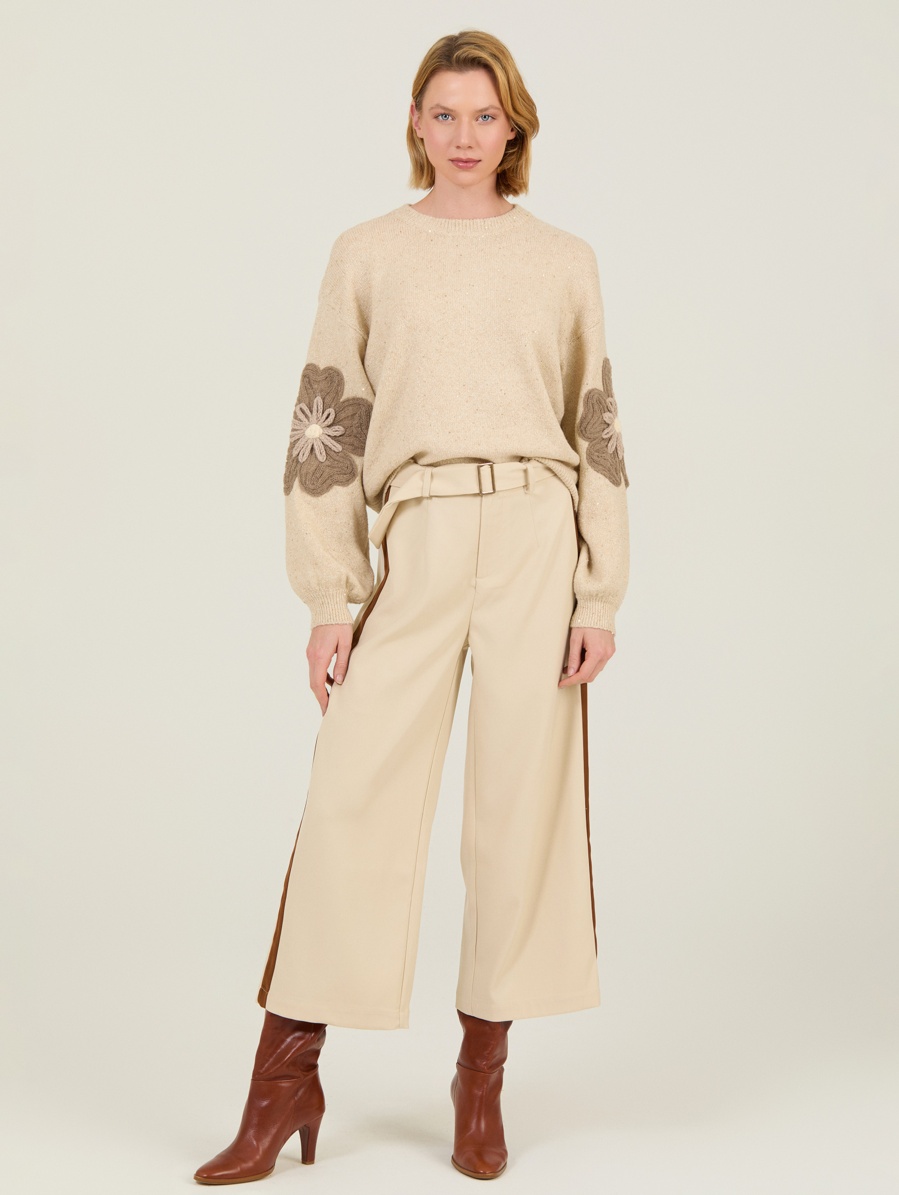 Pantalón cropped bicolor