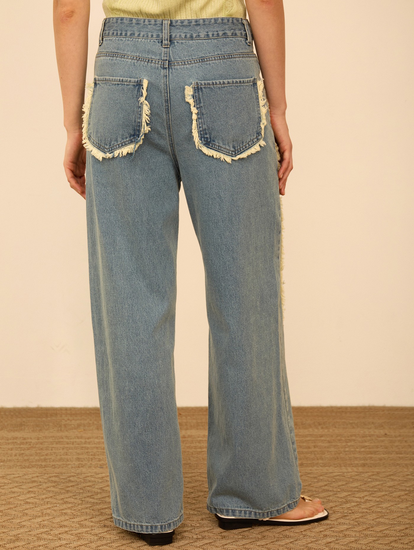 Pantalón denim desflecado 6