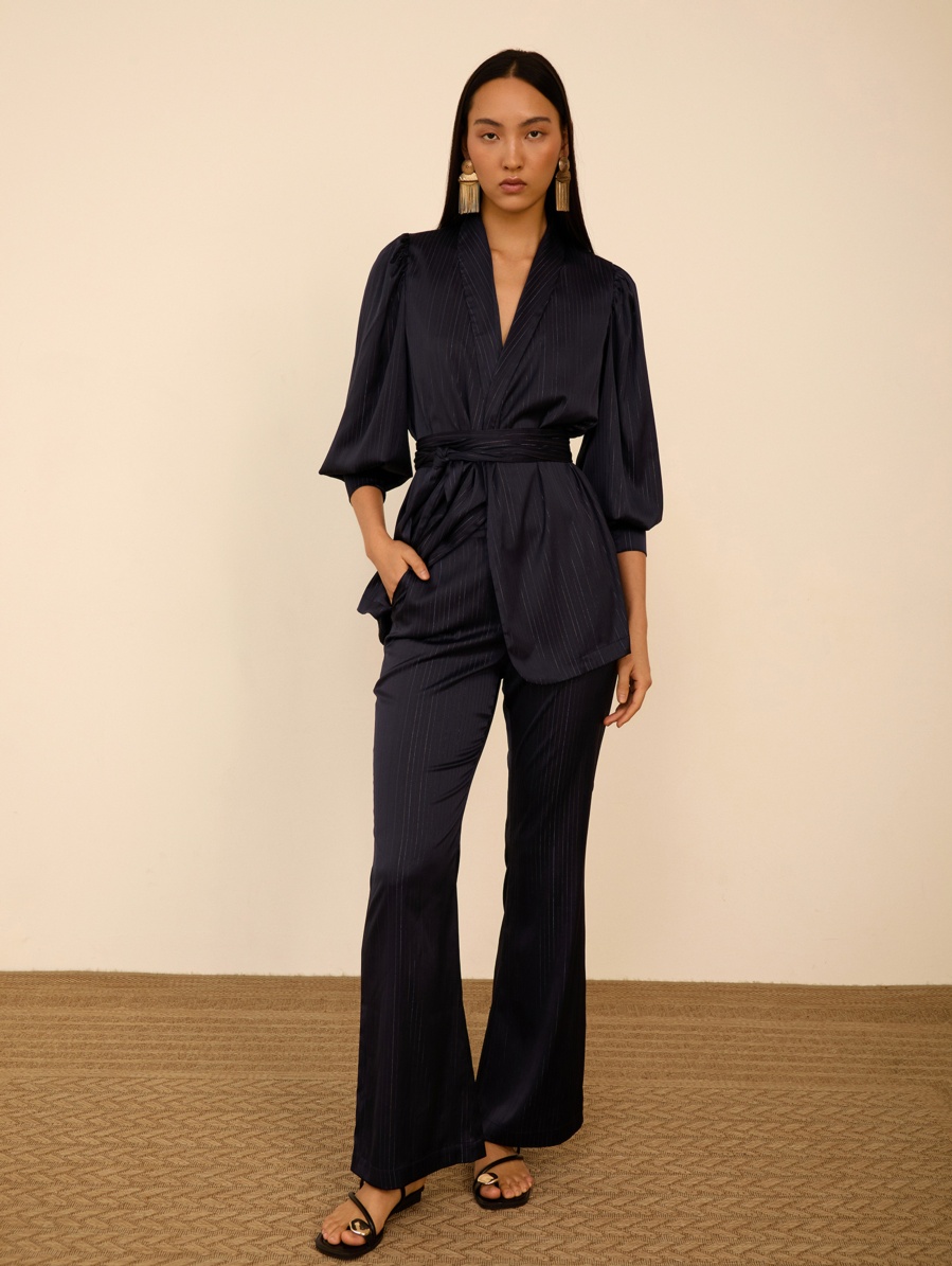 Pantalón acampanado satinado