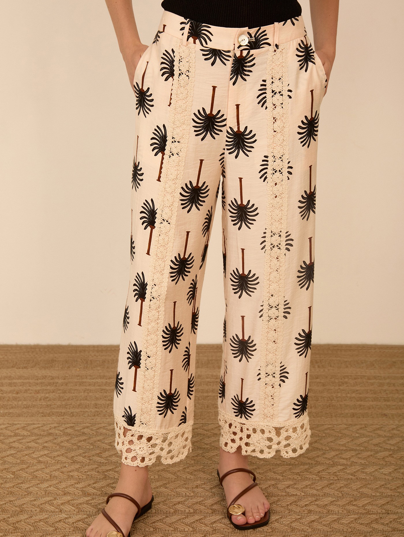 Pantalón cropped estampado 2