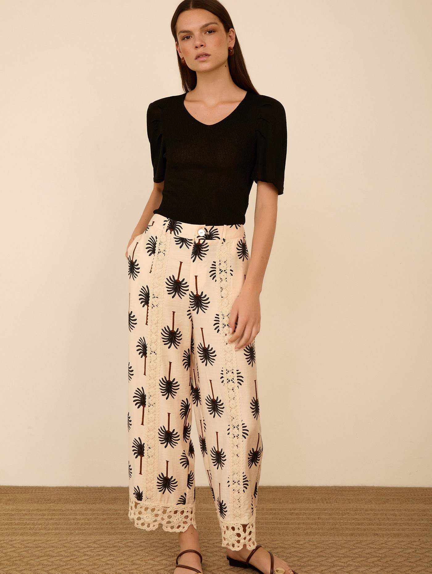 Pantalón cropped estampado 3