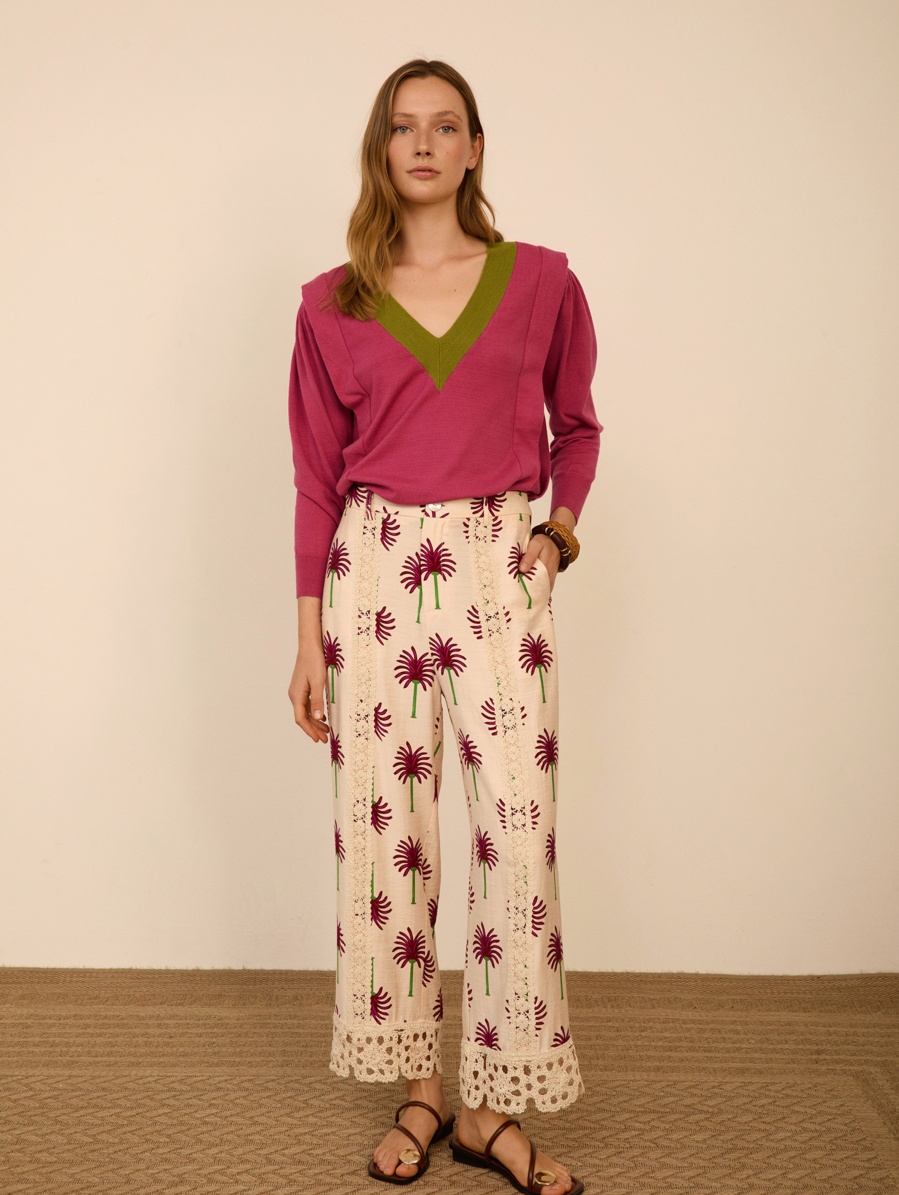 Pantalón cropped estampado