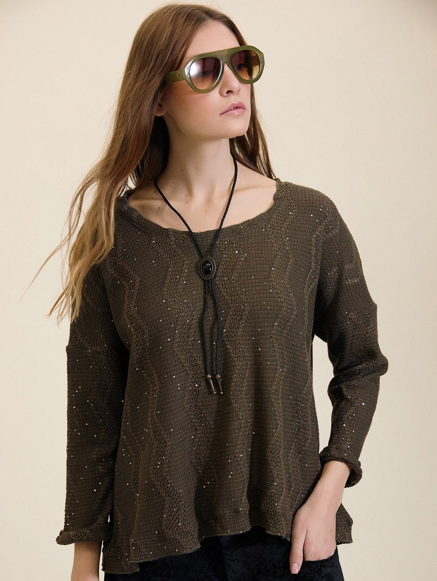 Jersey zigzag con lentejuelas