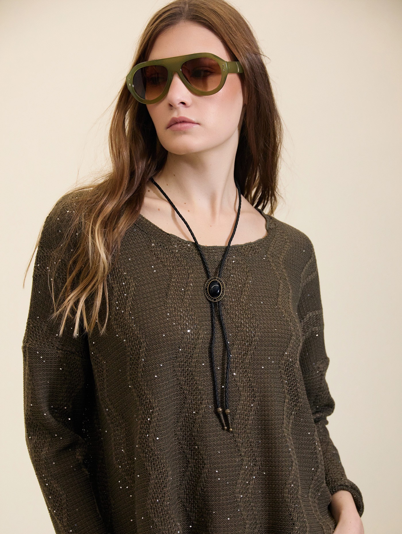 Jersey zigzag con lentejuelas