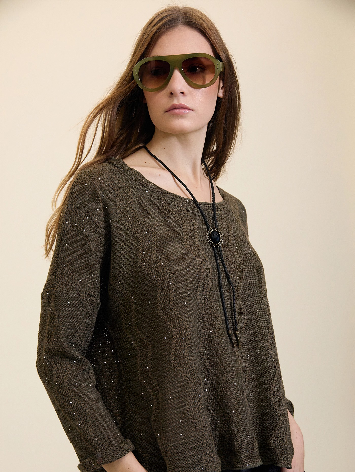 Jersey zigzag con lentejuelas