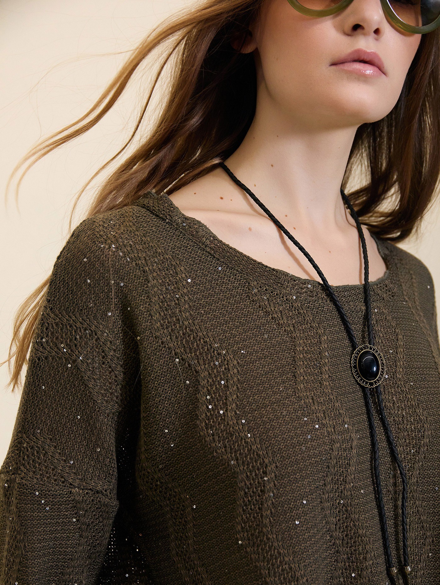 Jersey zigzag con lentejuelas