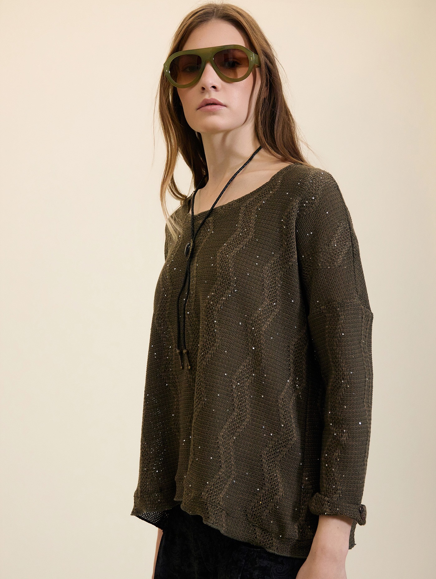 Jersey zigzag con lentejuelas