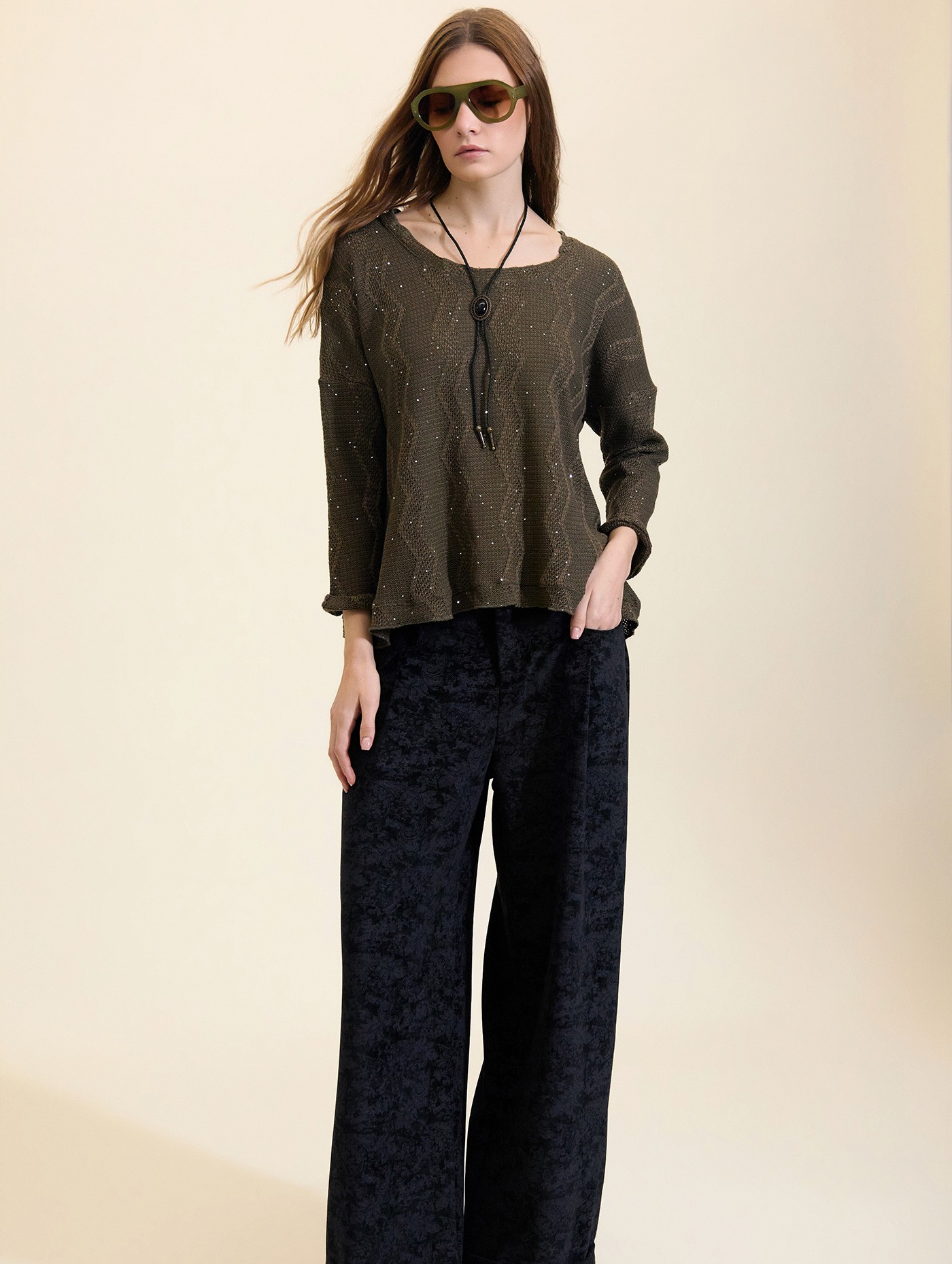 Jersey zigzag con lentejuelas