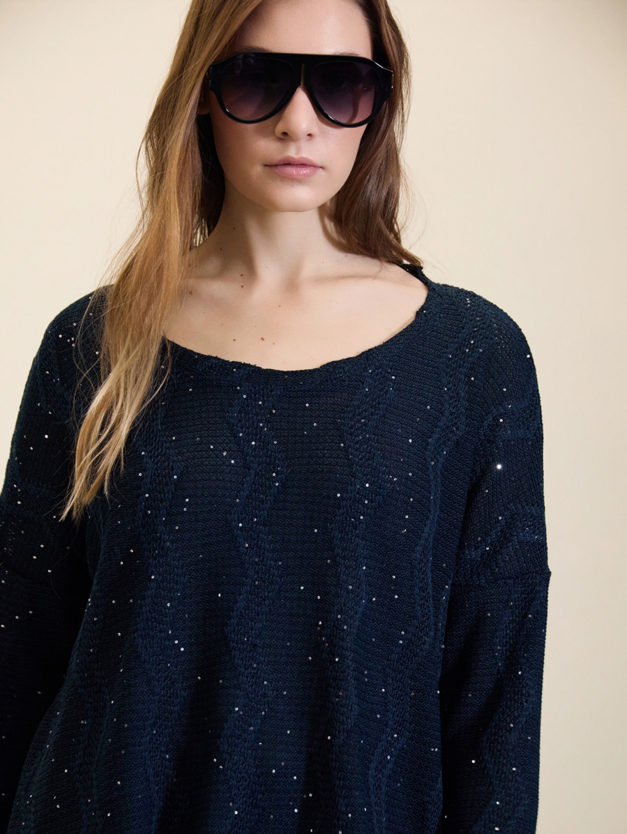 Jersey zigzag con lentejuelas