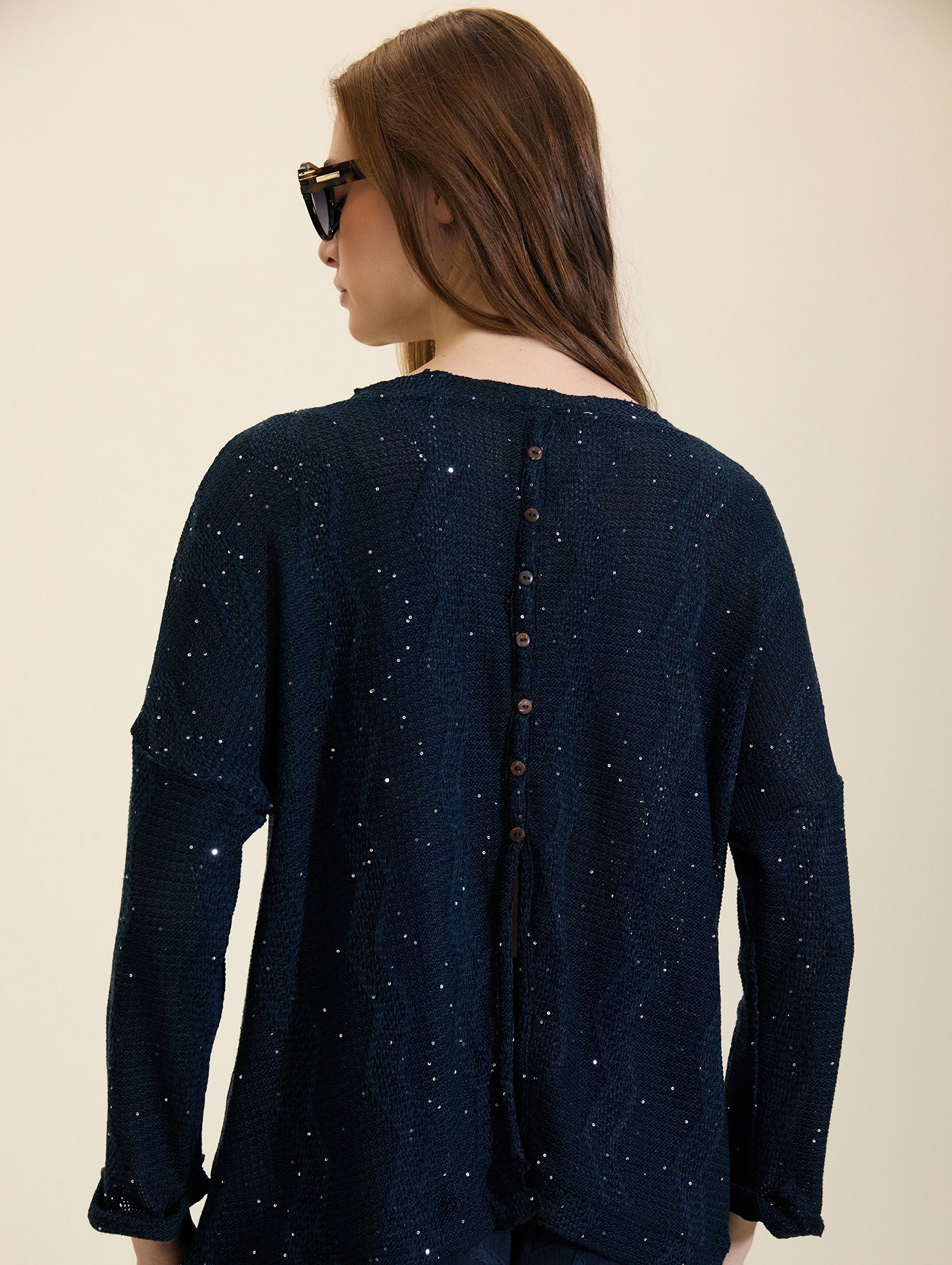 Jersey zigzag con lentejuelas