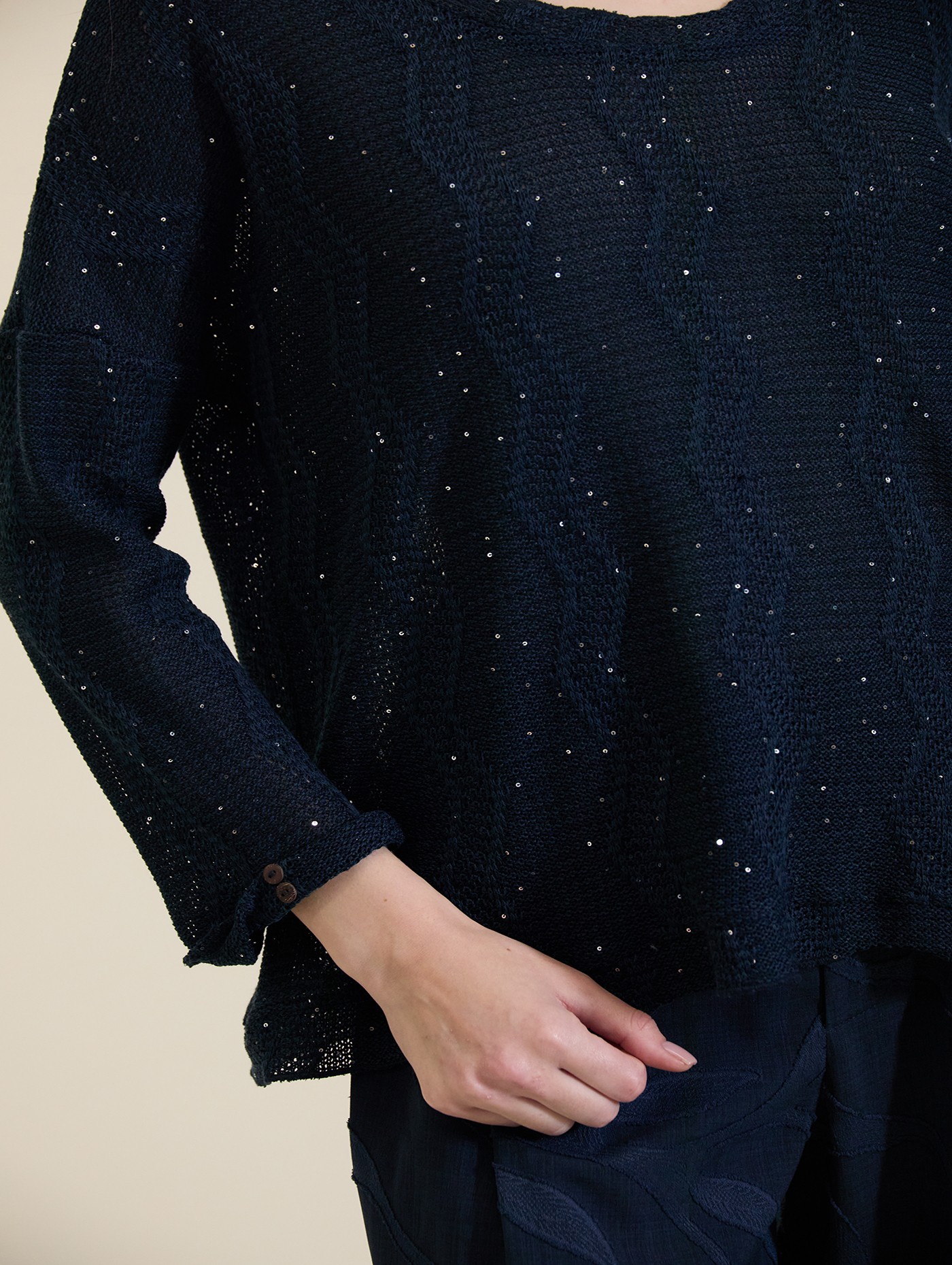 Jersey zigzag con lentejuelas