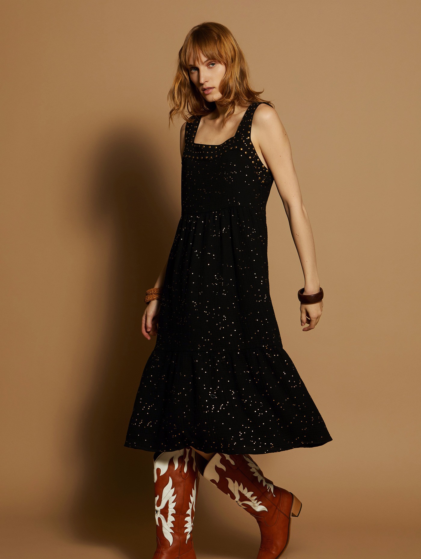 Bambula dress with studs