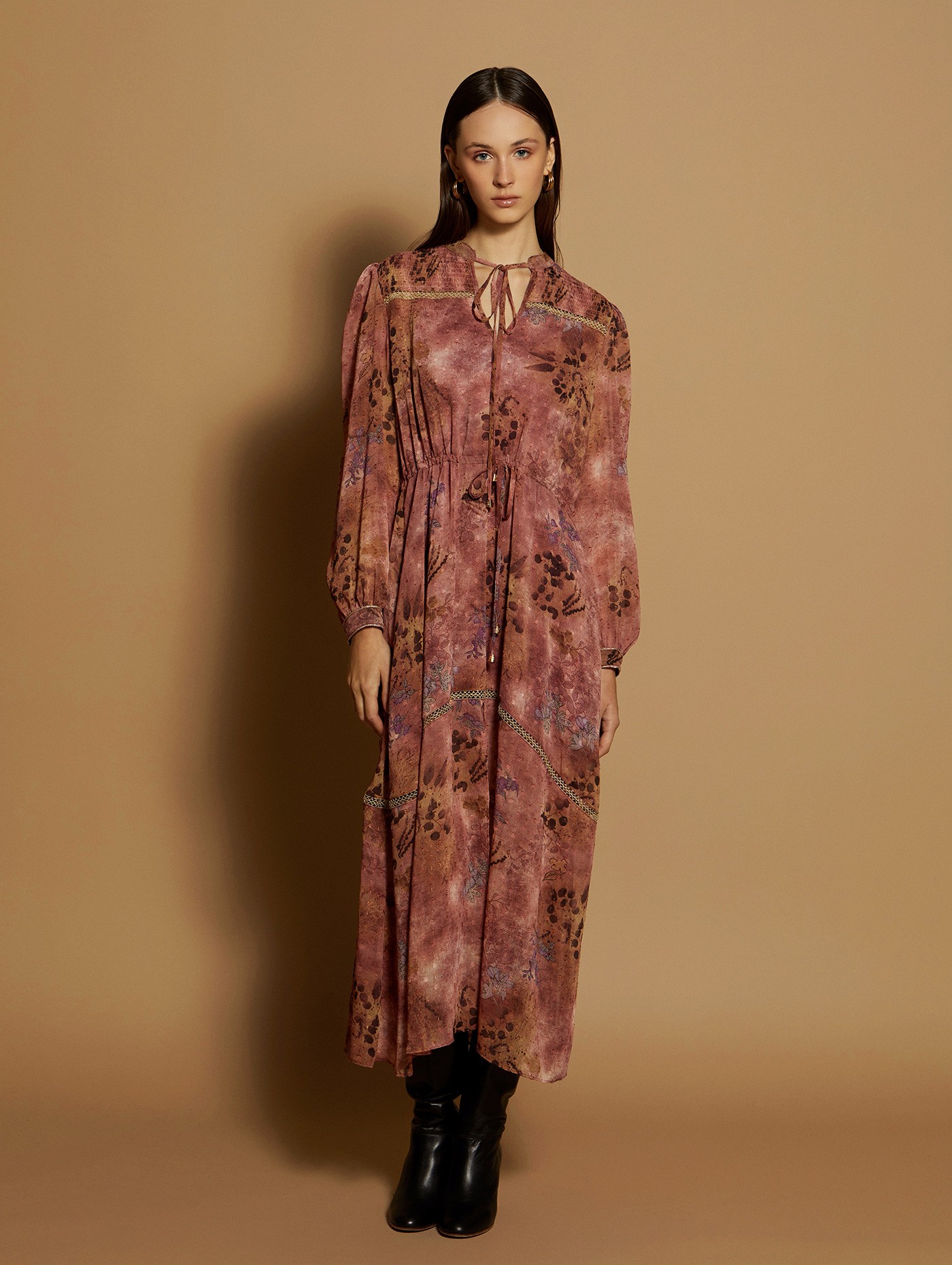 Vestido gasa estampada 1