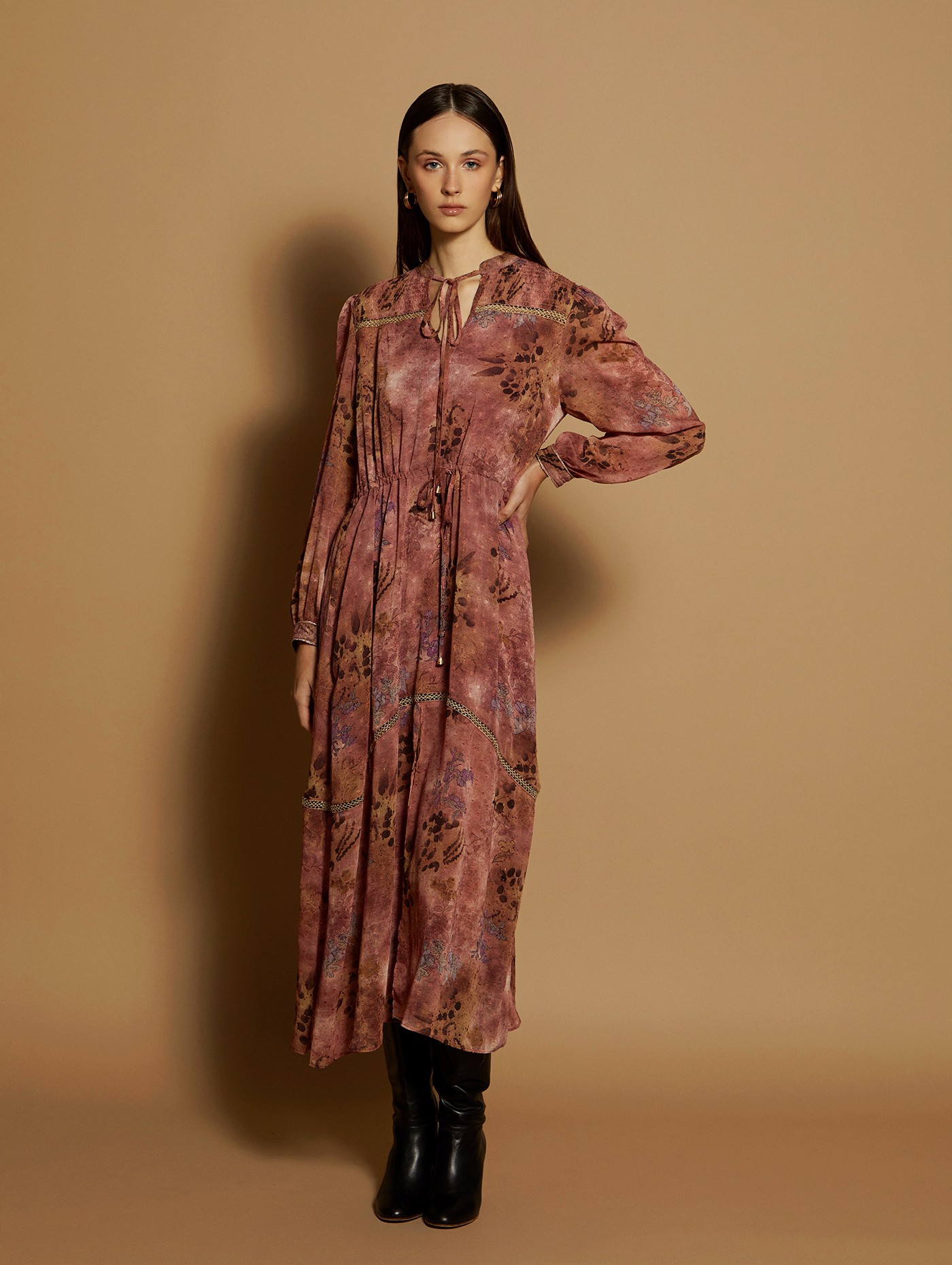 Vestido gasa estampada