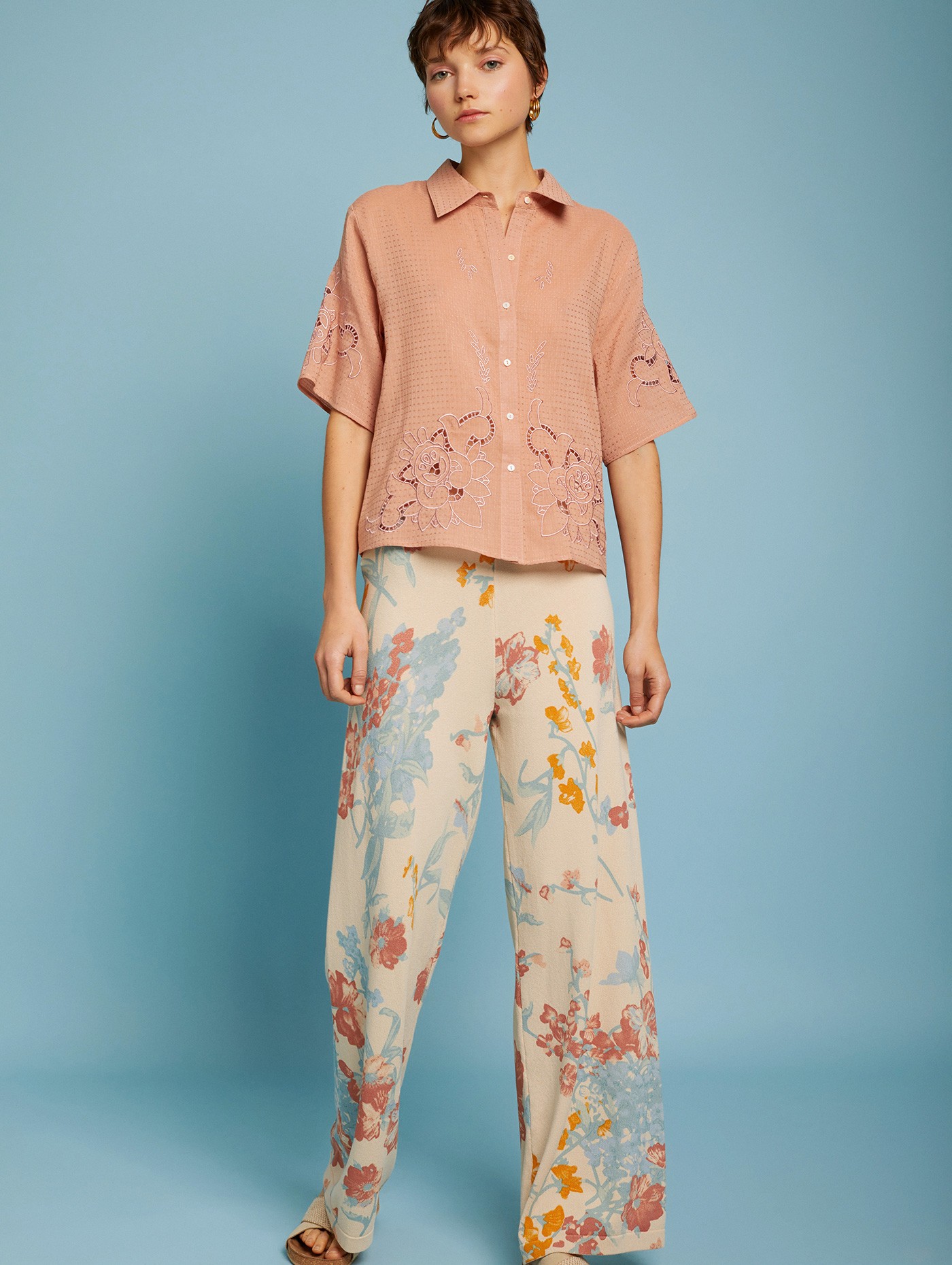 Die-cut embroidery blouse 1