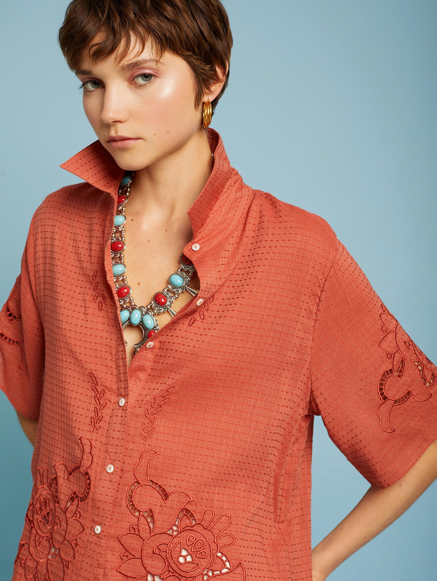 Die-cut embroidery blouse 2