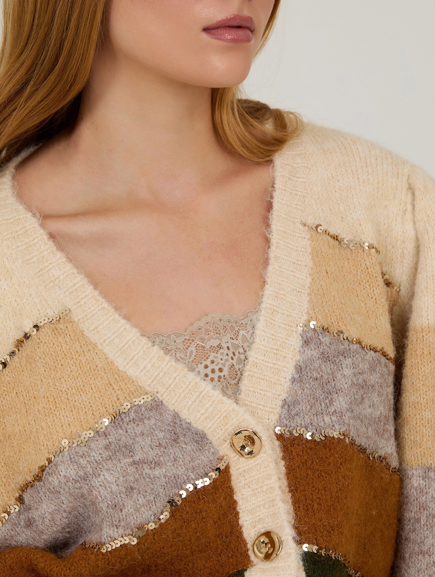 Cardigan with stripes and sequins 4