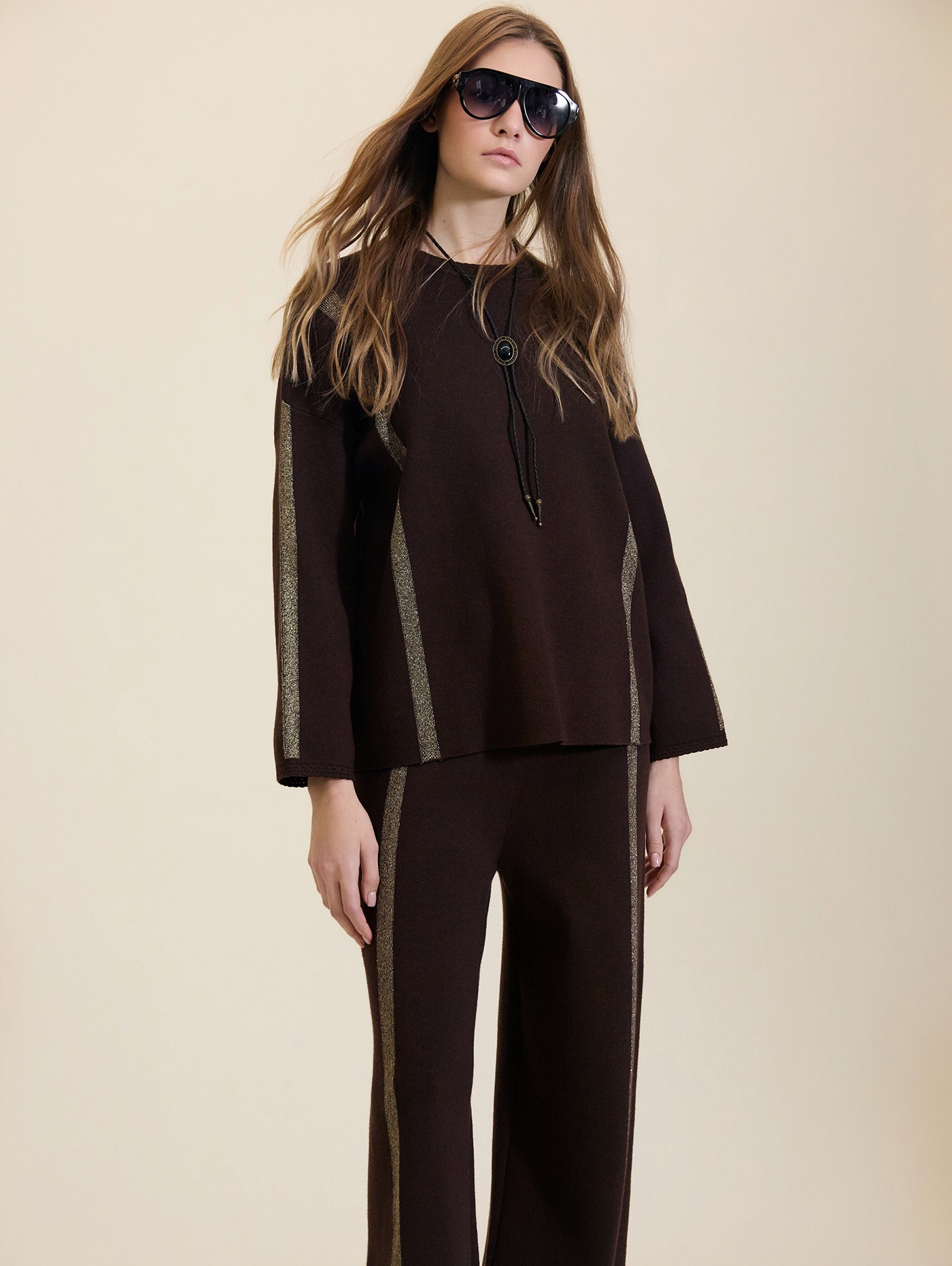 Jersey con rayas de lurex