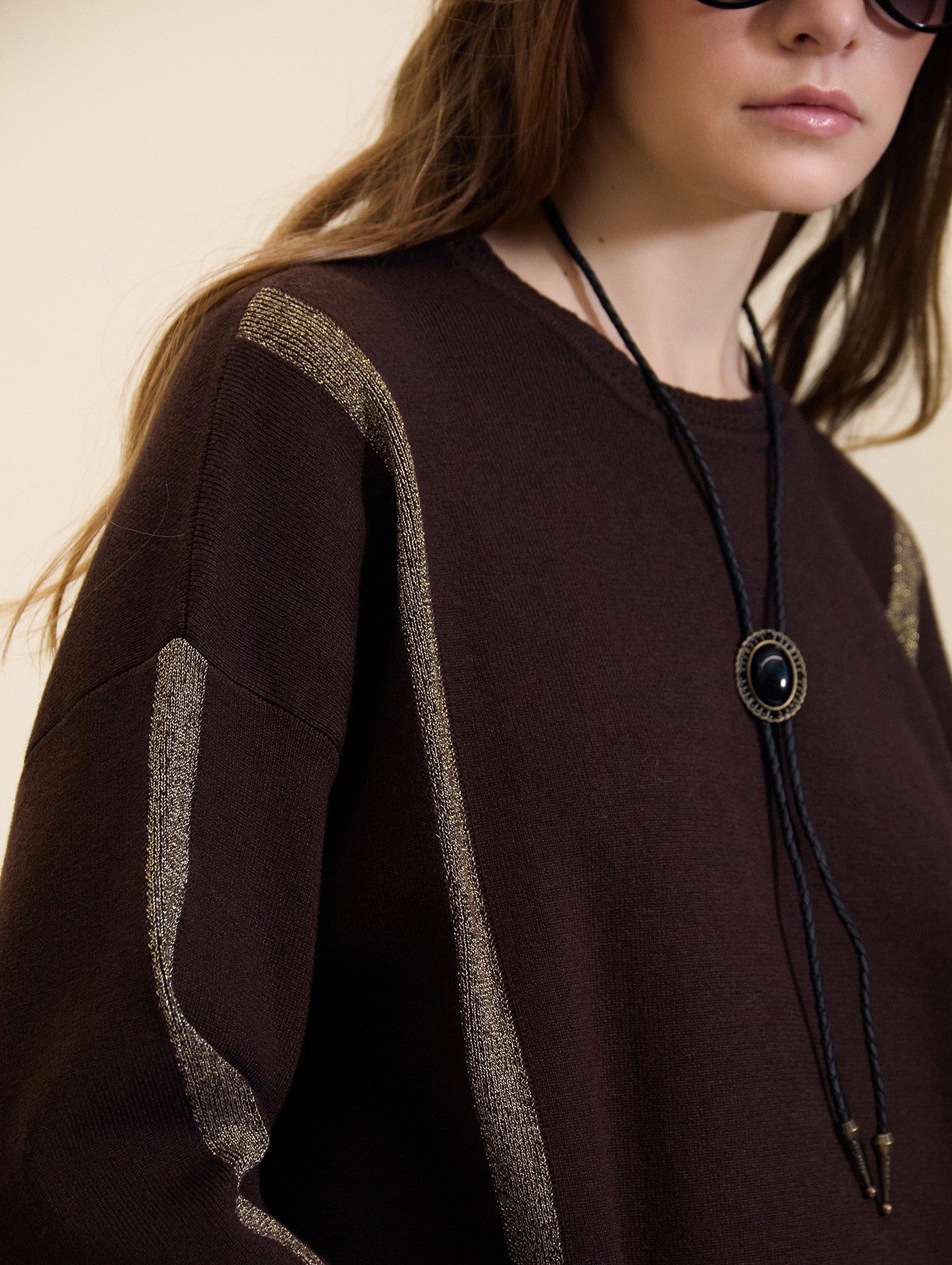 Jersey con rayas de lúrex