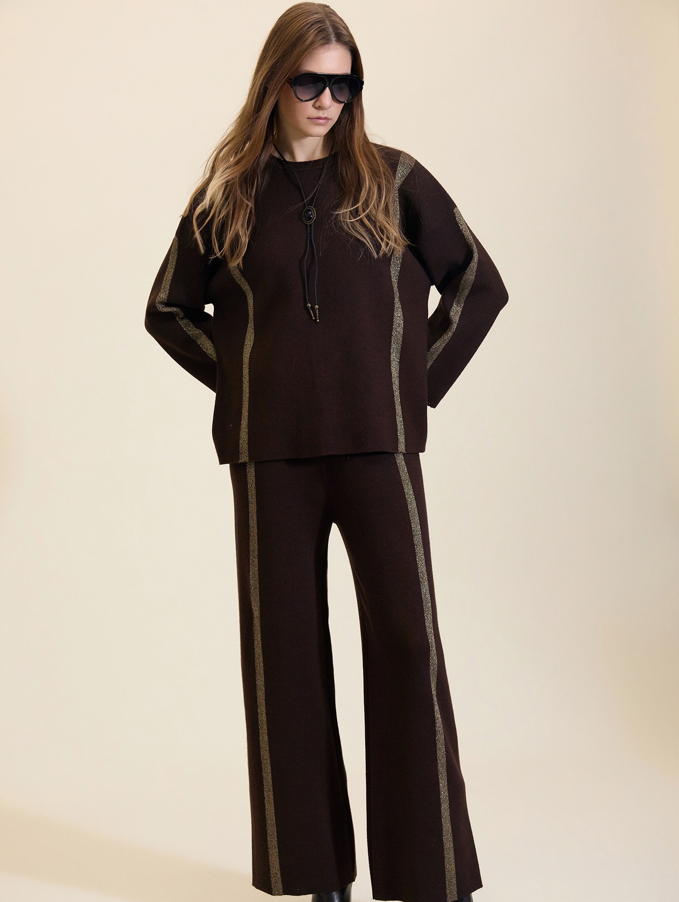 Jersey con rayas de lúrex